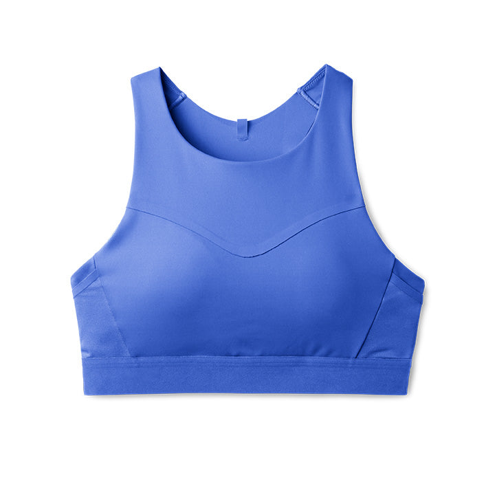 Women's Drive 3 Pocket Run Bra - Breathable Sports Bra with Side Pockets (Bluebell) - Perfect for Running, Yoga & Gym Workouts
