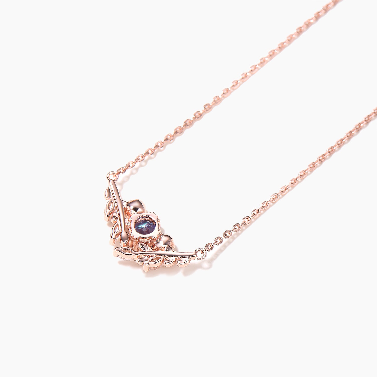 Round Color Changing Alexandrite Flower Pendant Moonstone Necklace | Nature Inspired Jewelry for Women | Perfect Gift for Birthday, Anniversary & Special Occasions