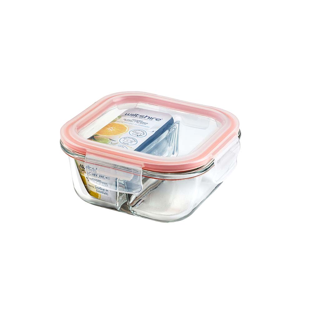 Premium Glass Food Storage Containers with Dividers - 500ml Square Meal Prep Containers for Lunch, Leftovers & Portion Control | BPA-Free, Microwave & Dishwasher Safe