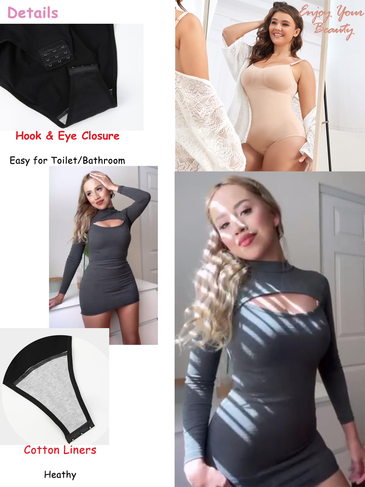 SHAPERIN Women's Shapewear Bodysuit - Seamless Tummy Control & Sculpting Body Shaper Tank Top for Slimming & Smoothing | Perfect for Everyday Wear, Special Occasions & Postpartum Recovery