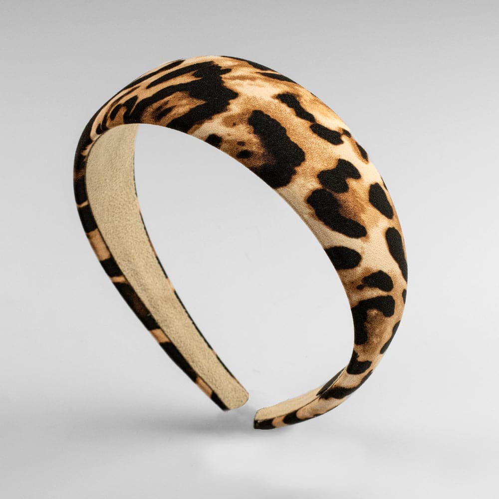 Soft Padded Leopard Print Fabric Headband for Women - Fashion Hair Accessory for Workout, Yoga, Sports & Everyday Style