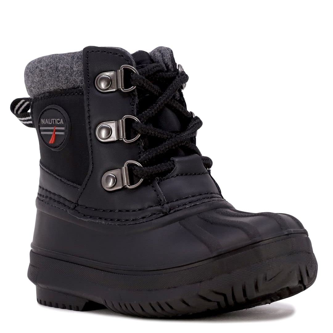 Nautica Kids Waterproof Duck Boots for Winter - Boys & Girls Snow Shoes (Toddler/Little Kid/Big Kid) - Warm & Comfortable for Snow Play, School & Outdoor Activities