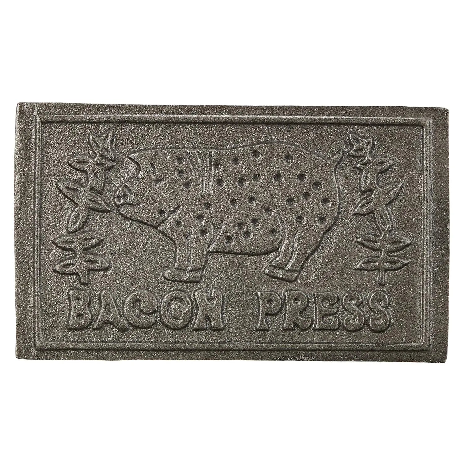 Asahi Chuzo Cast Iron Bacon Press - Heavy Duty Rectangular Griddle Weight for Cooking Steak, Burgers & Sandwiches - Perfect for Grilling, Pan Frying & Smash Burgers