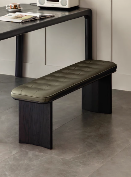 Premium Oak Solid Wood Luxury Bench with Genuine Yellow Cowhide Upholstery - Perfect for Entryway, Living Room, or Bedroom Seating