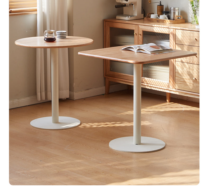 Solid Oak Wood Lift-Top Side Table - Adjustable Height Coffee Table for Living Room, Bedroom, or Office Use