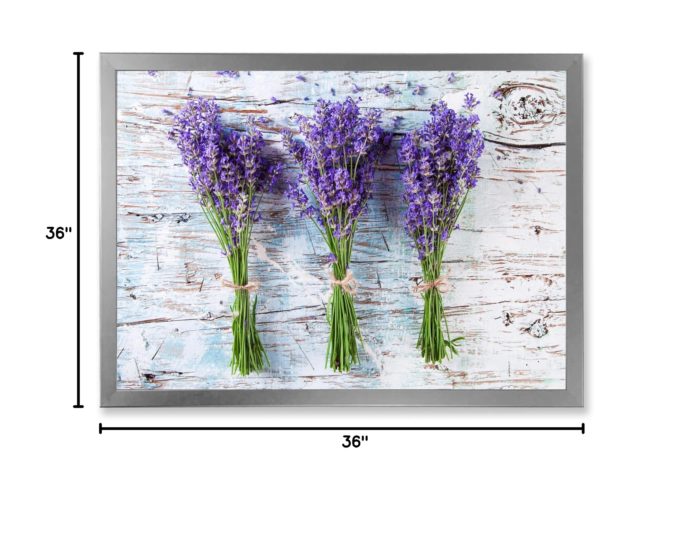 Fresh Lavender on Wood Framed Wall Art - Rustic Farmhouse Decor for Living Room, Bedroom & Office - Handmade Canvas Painting Home Decor
