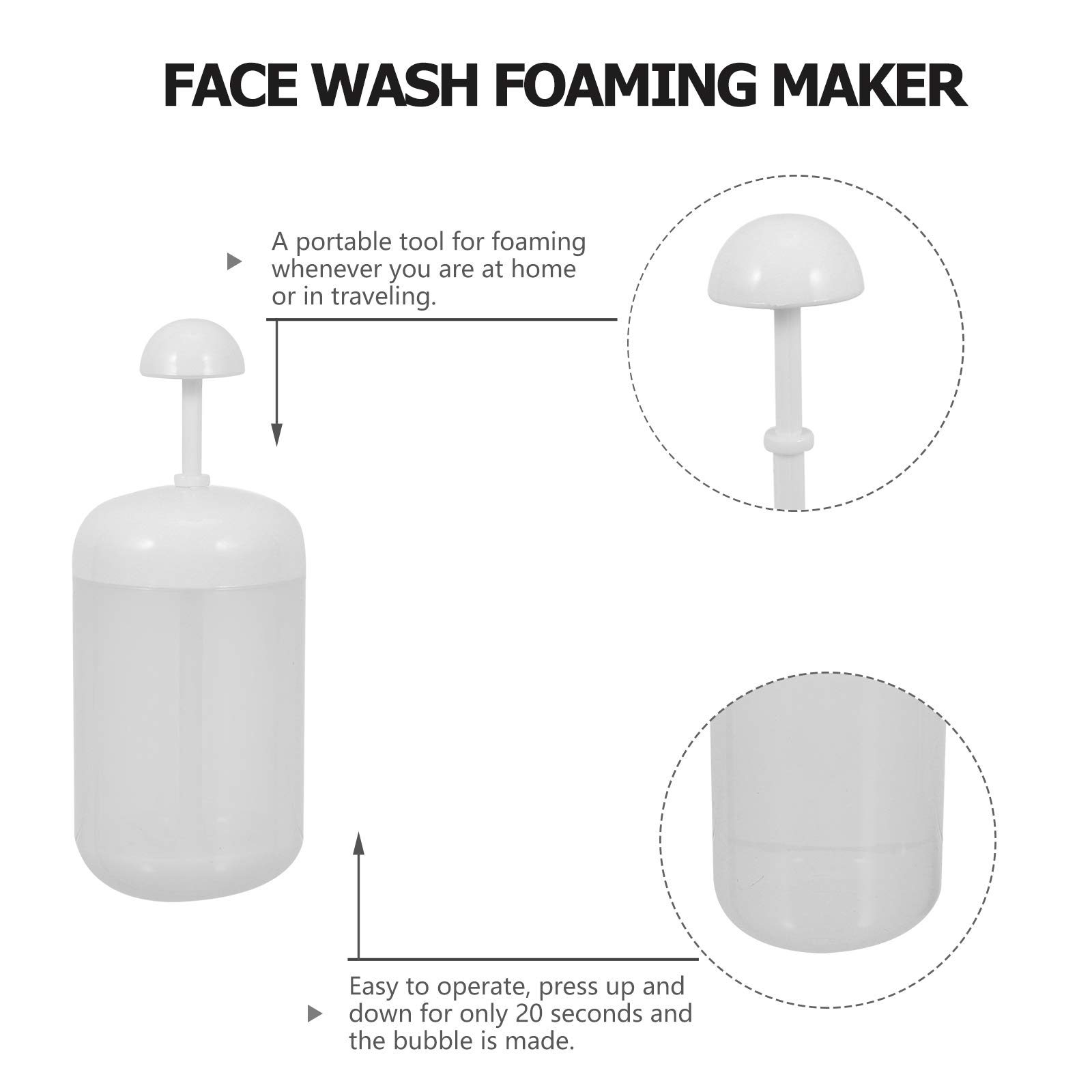 2pcs Portable Mini Bubble Maker Machine - Foam Maker & Facial Cleansing Tool for Face Wash & Soap | Cute PP Bubble Cup for Skincare & Spa at Home