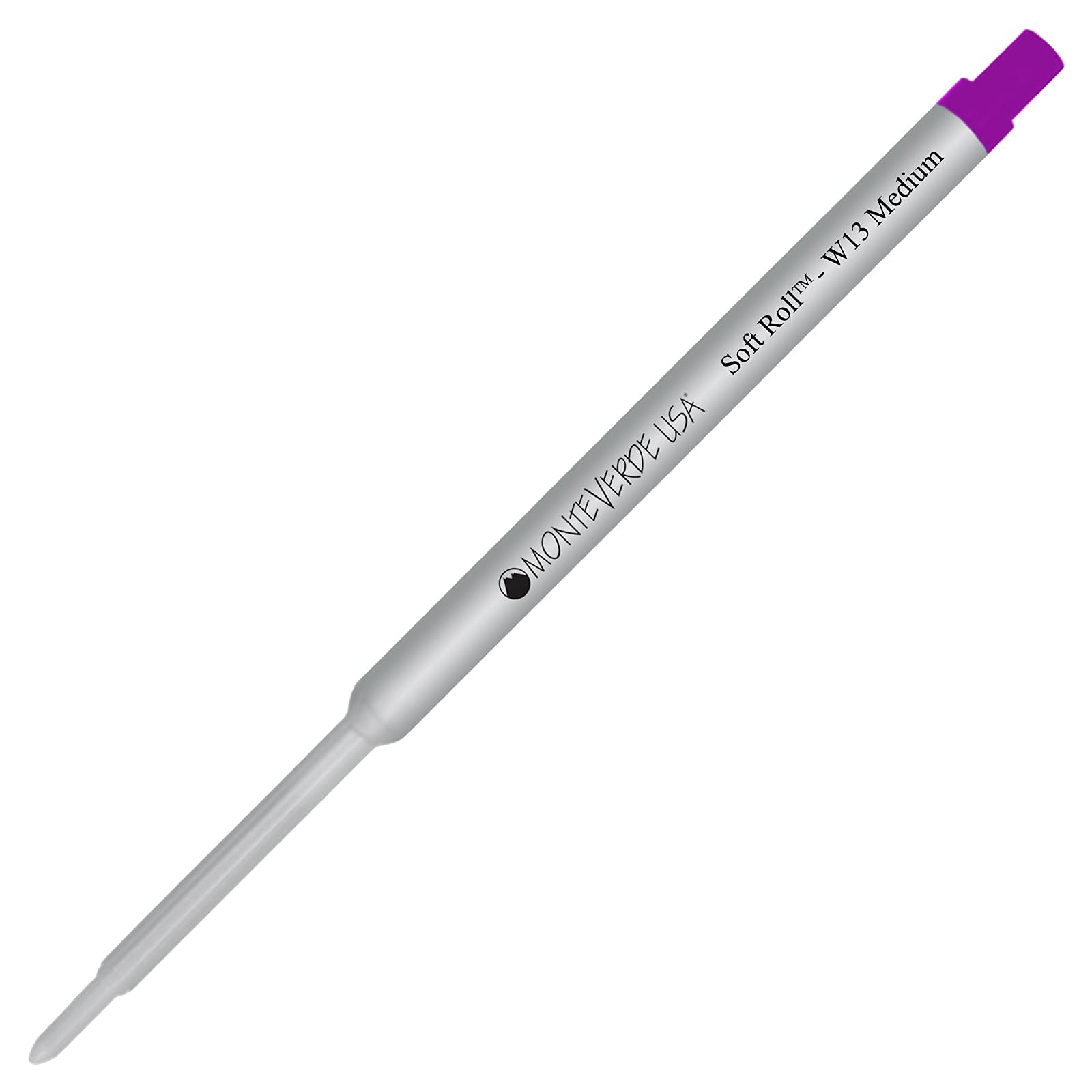 Monteverde Soft Roll Ballpoint Ink Refill W13 - Compatible with Waterman Style Pens - Purple Medium Tip 0.7mm - Smooth Writing for Office, School & Everyday Use