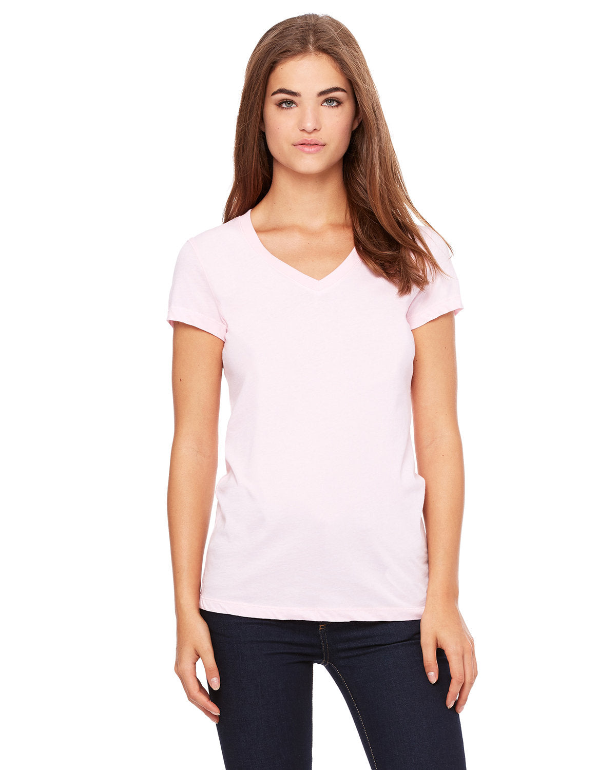 Bella + Canvas B6005 Women's Soft Jersey Short Sleeve V-Neck T-Shirt - Comfortable Casual Tee for Everyday Wear, Gym, and Layering
