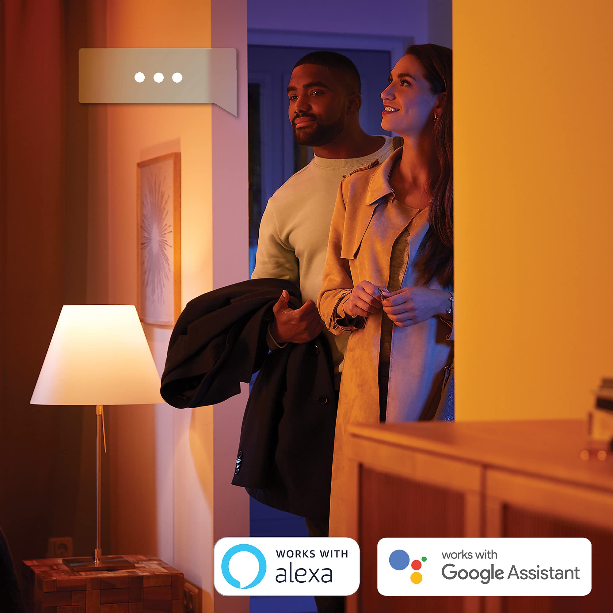 Philips Hue White Ambiance Smart Ceiling Light - Adjustable Warm to Cool White, Aluminum Finish, Includes Dimmer Switch - Perfect for Living Rooms & Bedrooms