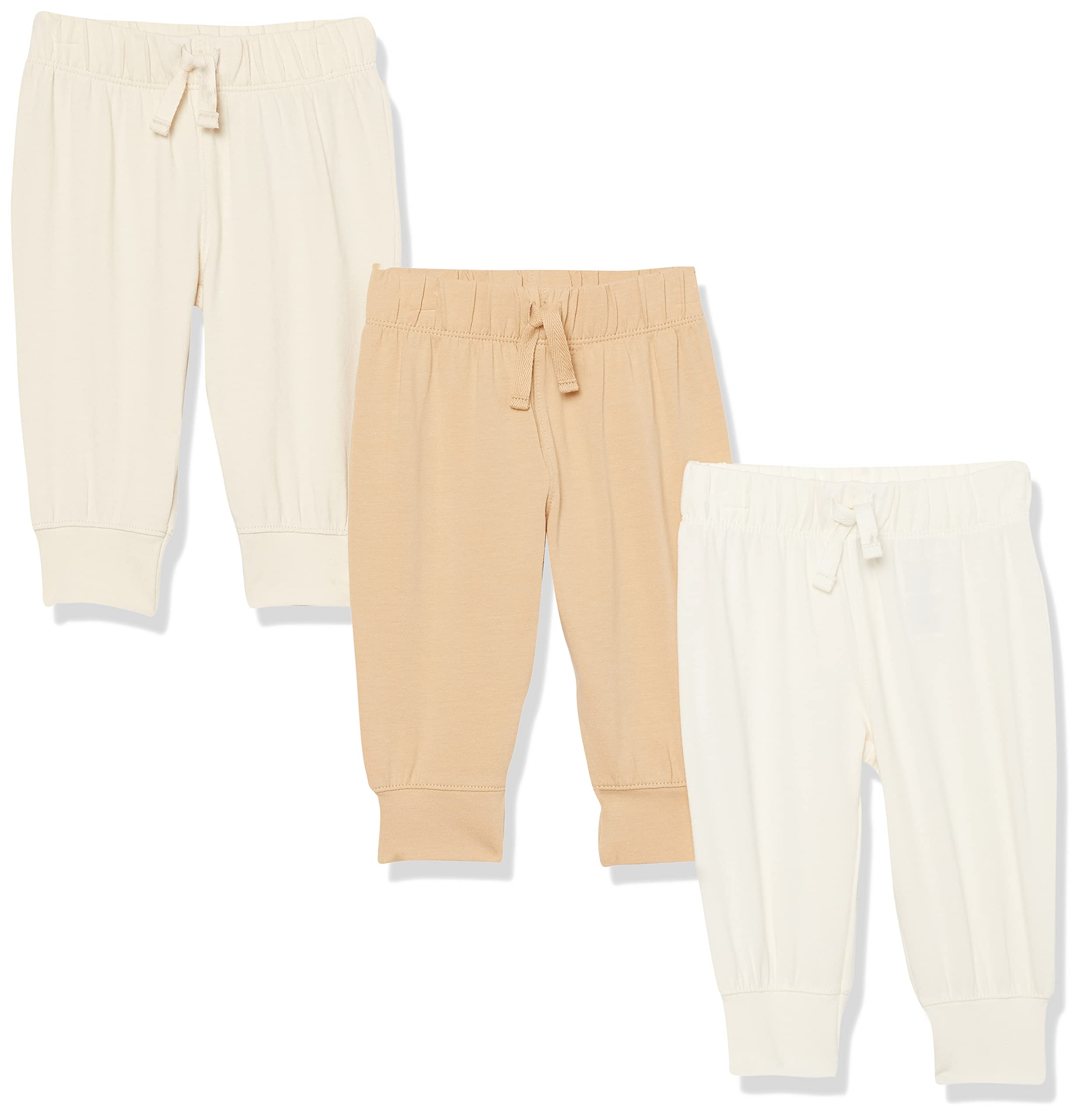 Amazon Aware Unisex Baby Cotton Stretch Jersey Joggers - Soft & Comfortable Pants (Pack of 3) - Perfect for Playtime, Daycare & Lounging at Home