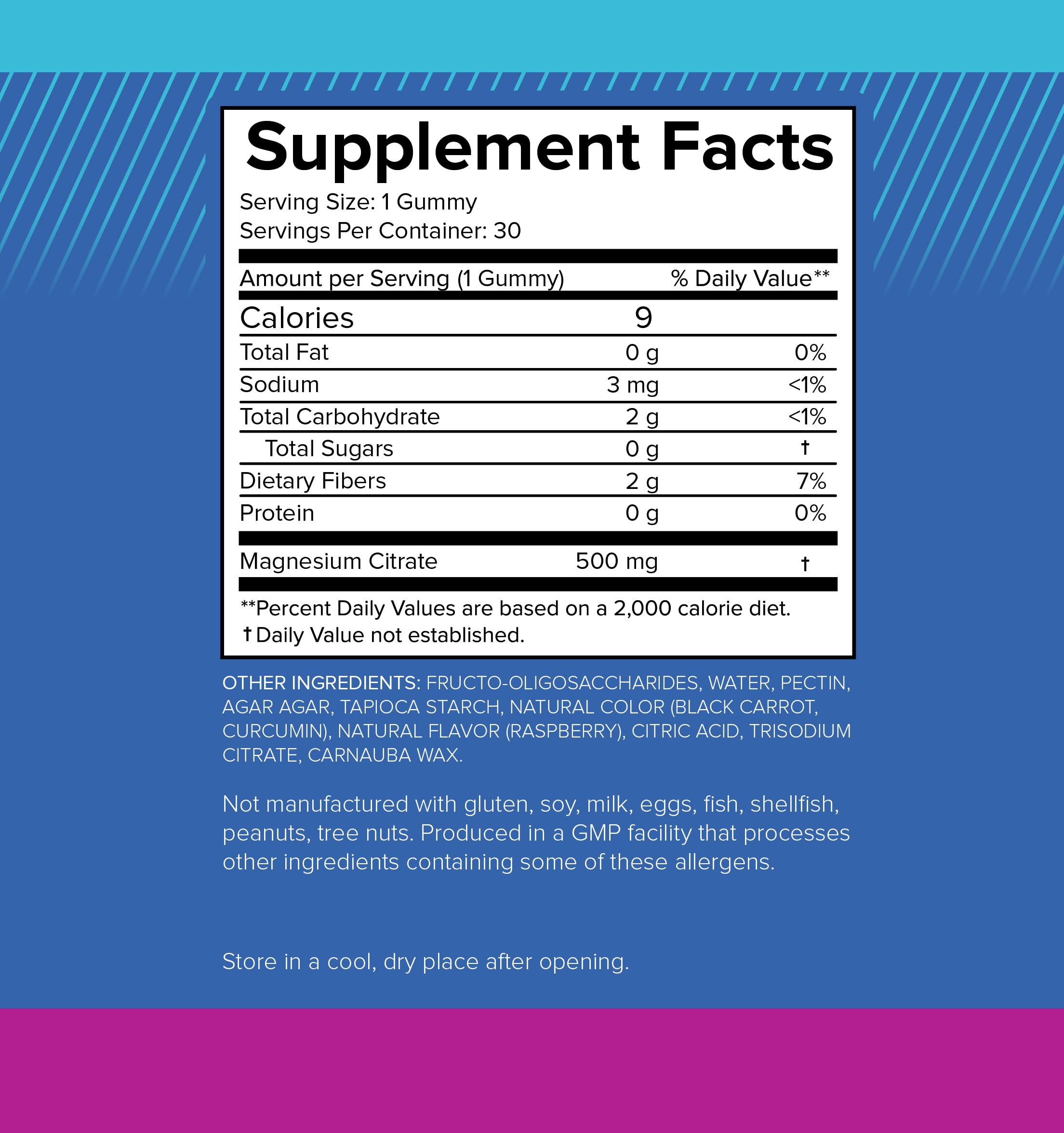 500mg Magnesium Citrate Gummies for Adults - Sugar-Free Vegan Supplement for Stress Relief, Sleep & Relaxation | High Absorption Magnesium Gummies for Better Sleep & Calmness | 30 Count