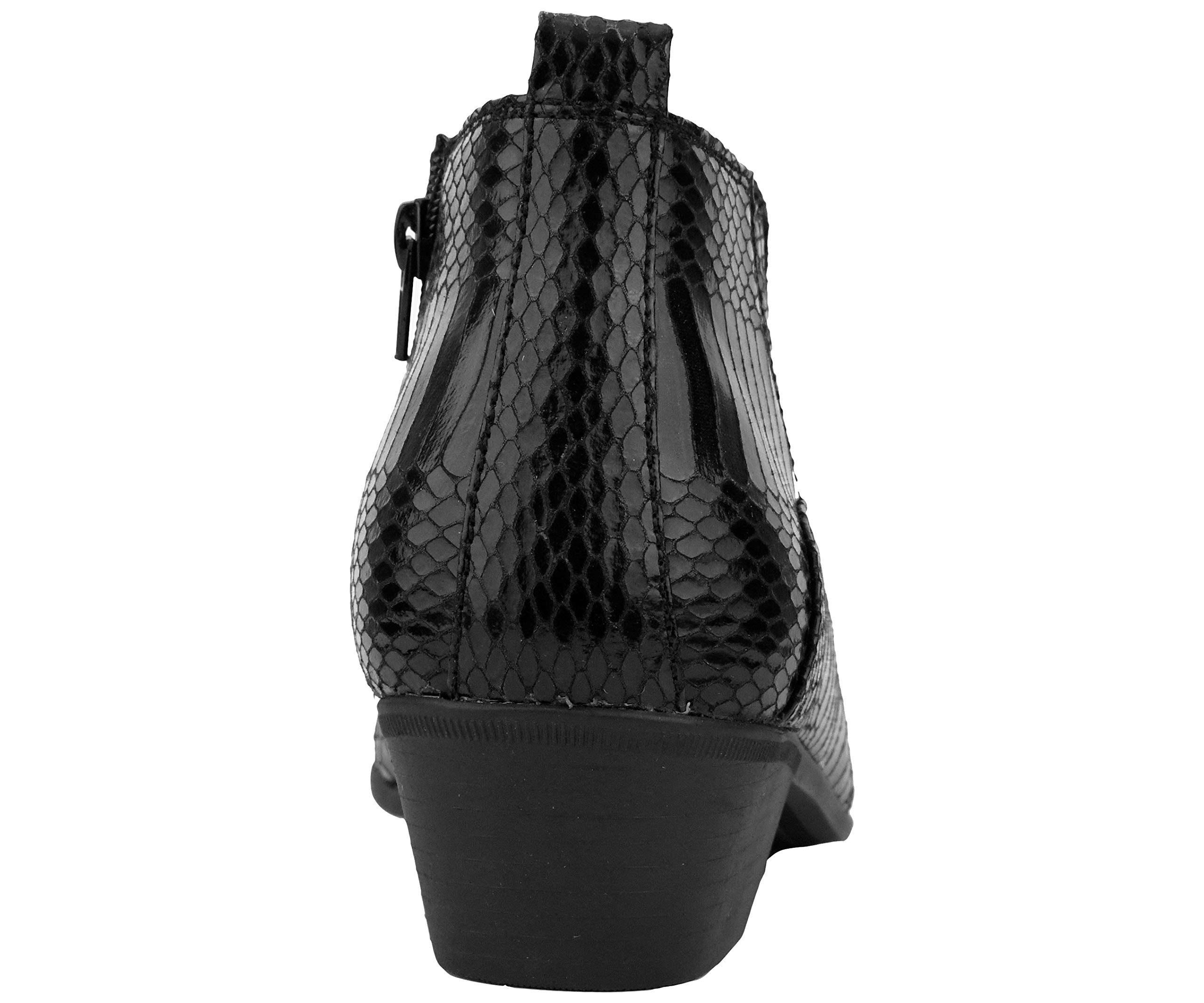 Bolano Adder Men's Fashion Boots - Realistic Snake Print Dress Ankle Boots with Easy Zipper Slip-On Design | Perfect for Office Wear, Night Out & Casual Style