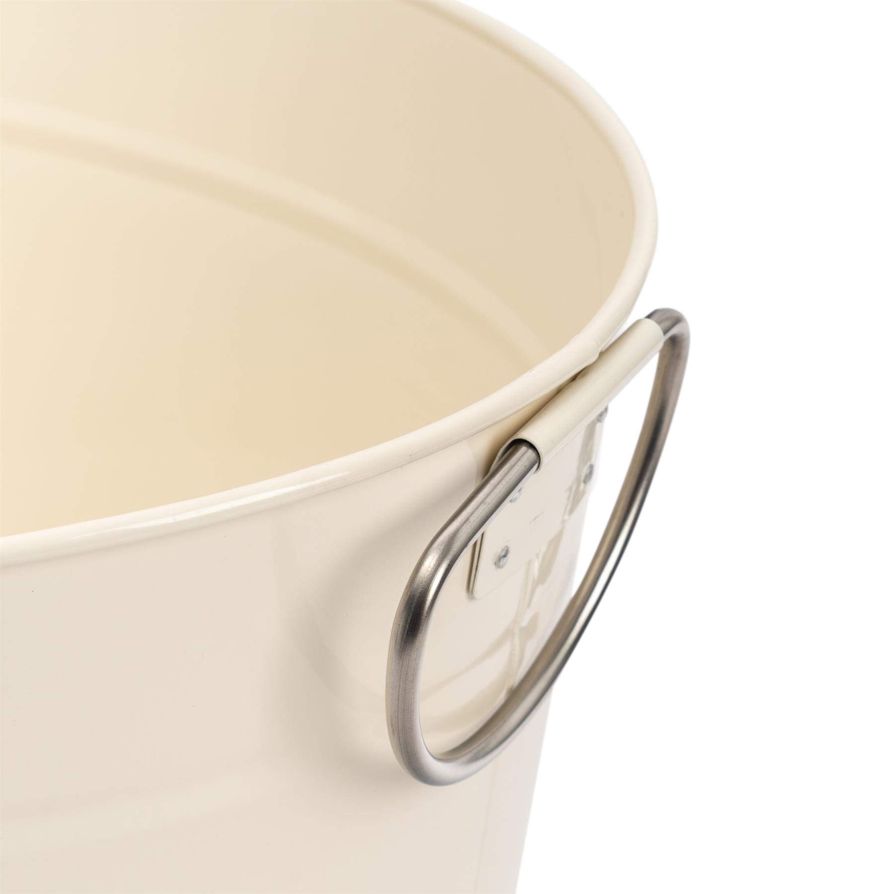 Harbour Housewares Large Cream Metal Drink Cooler Bucket with Handles - Perfect for Cold Beverages, Parties, BBQs, and Restaurants - Ideal for Outdoor Gatherings and Home Entertaining