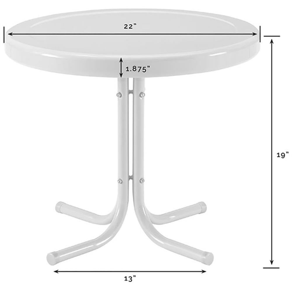 Home Square 2-Piece Navy Blue Metal Patio End Table Set - Outdoor Furniture for Deck, Garden & Poolside Relaxation