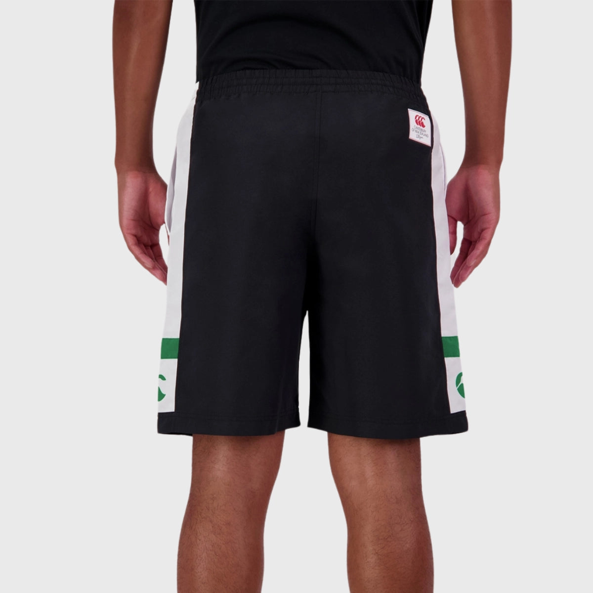 Canterbury Men's Legends Panel Shorts - Black/Green - Comfortable Athletic Shorts for Rugby, Soccer & Casual Wear