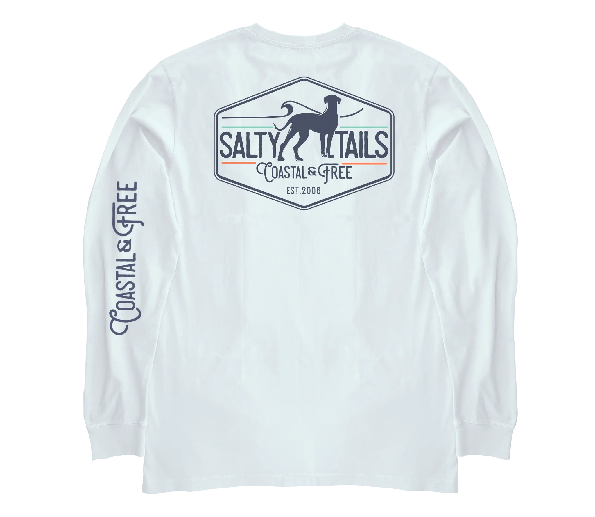 Salty Tails Simple Surf Long Sleeve T-Shirt - Comfortable Beachwear for Surfing, Casual Outfits & Outdoor Activities