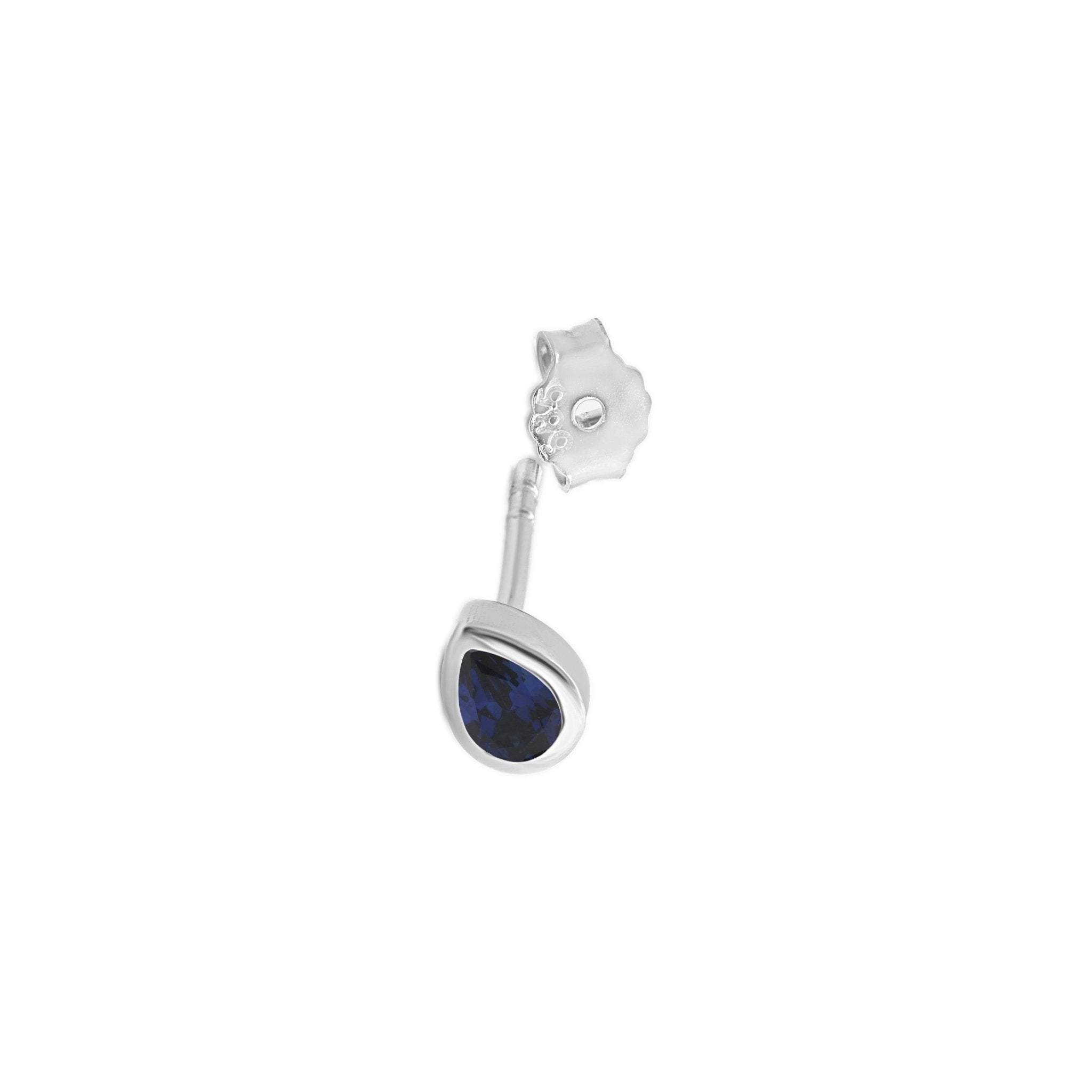 14K White Gold Pear Sapphire Bezel Earrings - Elegant Dangle Earrings for Women - Perfect for Weddings, Parties & Special Occasions