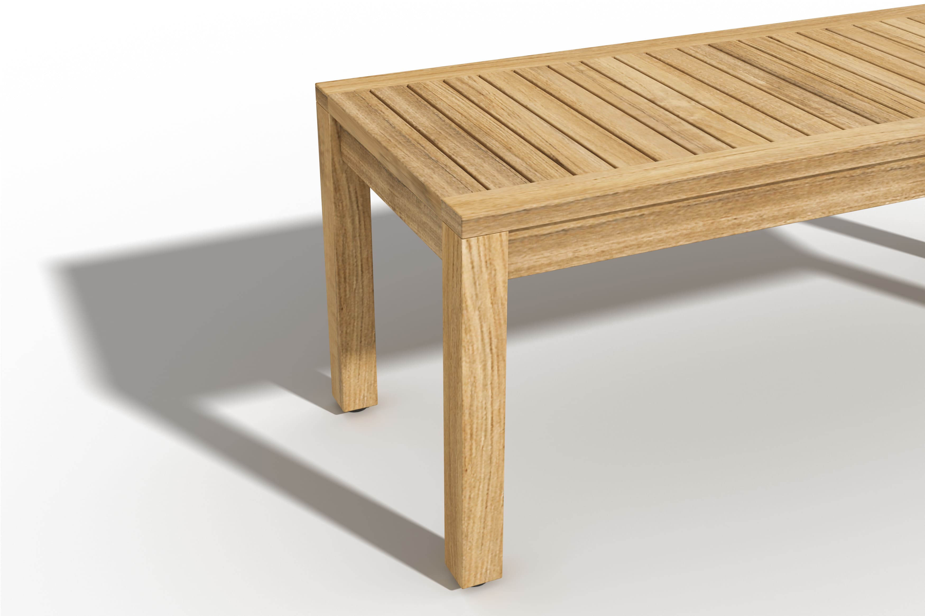 Dionne 2-Person Teak Outdoor Backless Bench - Weather-Resistant Garden Seating for Patio, Deck, and Poolside