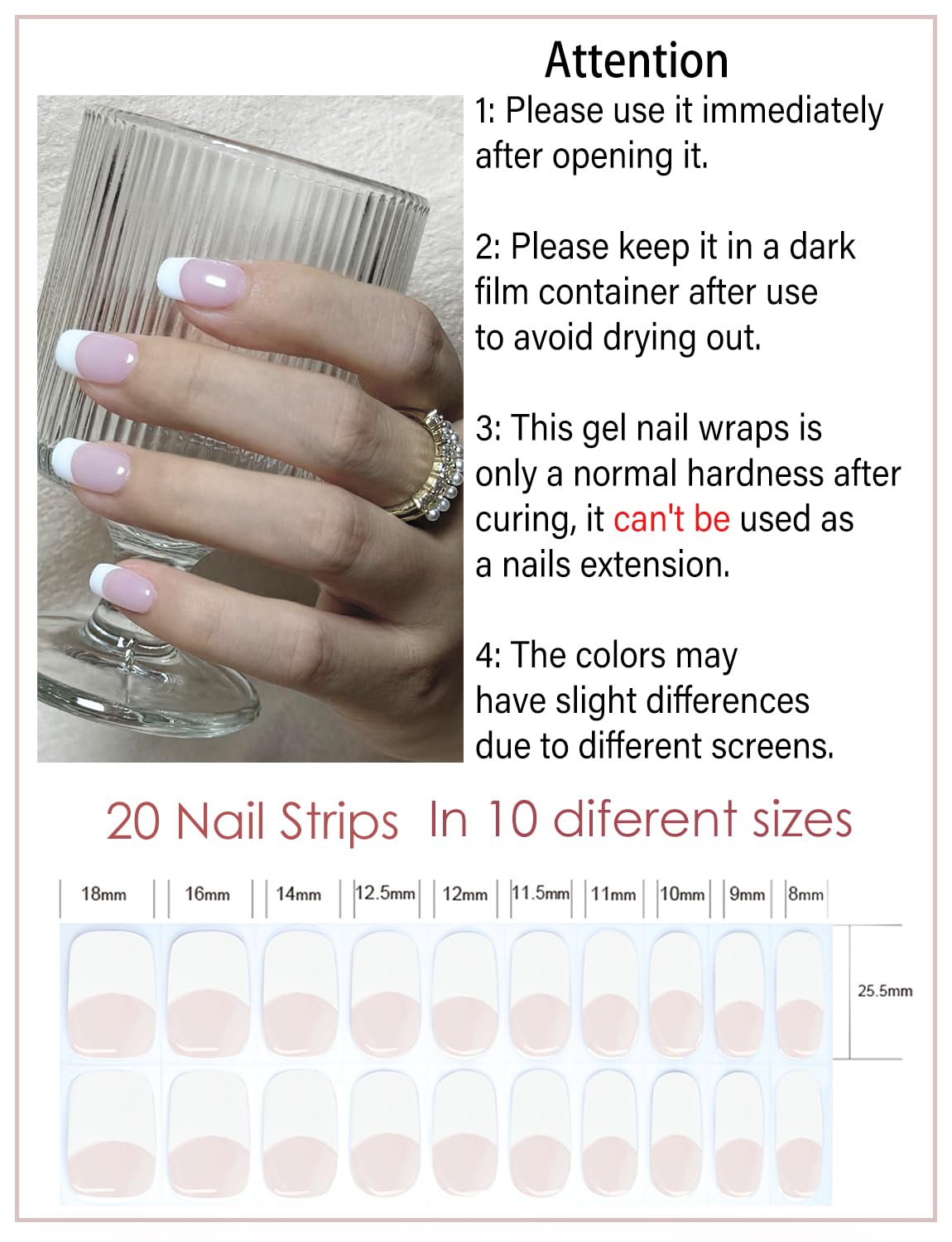 UV Nail Polish Kit - French Nail Gel Stickers with 20 Self-Adhesive Nail Films | Professional Nail Art Stencils & Decals for Salon & Home Manicure | Perfect for Parties, Weddings & Special Occasions