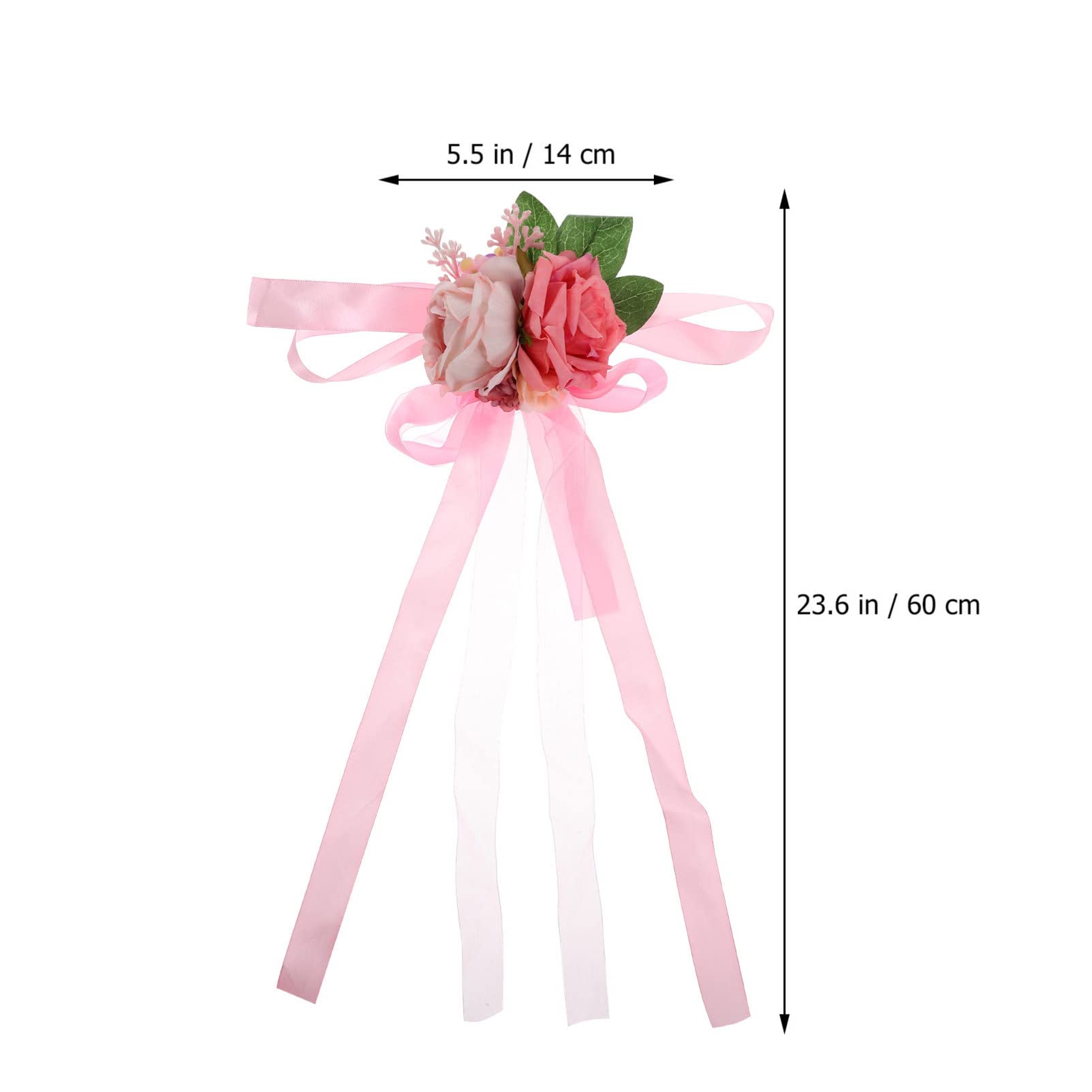 Garneck Church Chair Bench Bows - White Plastic Flower Chair Back Decor with Artificial Flowers for Wedding, Church, and Event Decorations - Perfect for Ceremonies, Banquets, and Special Occasions