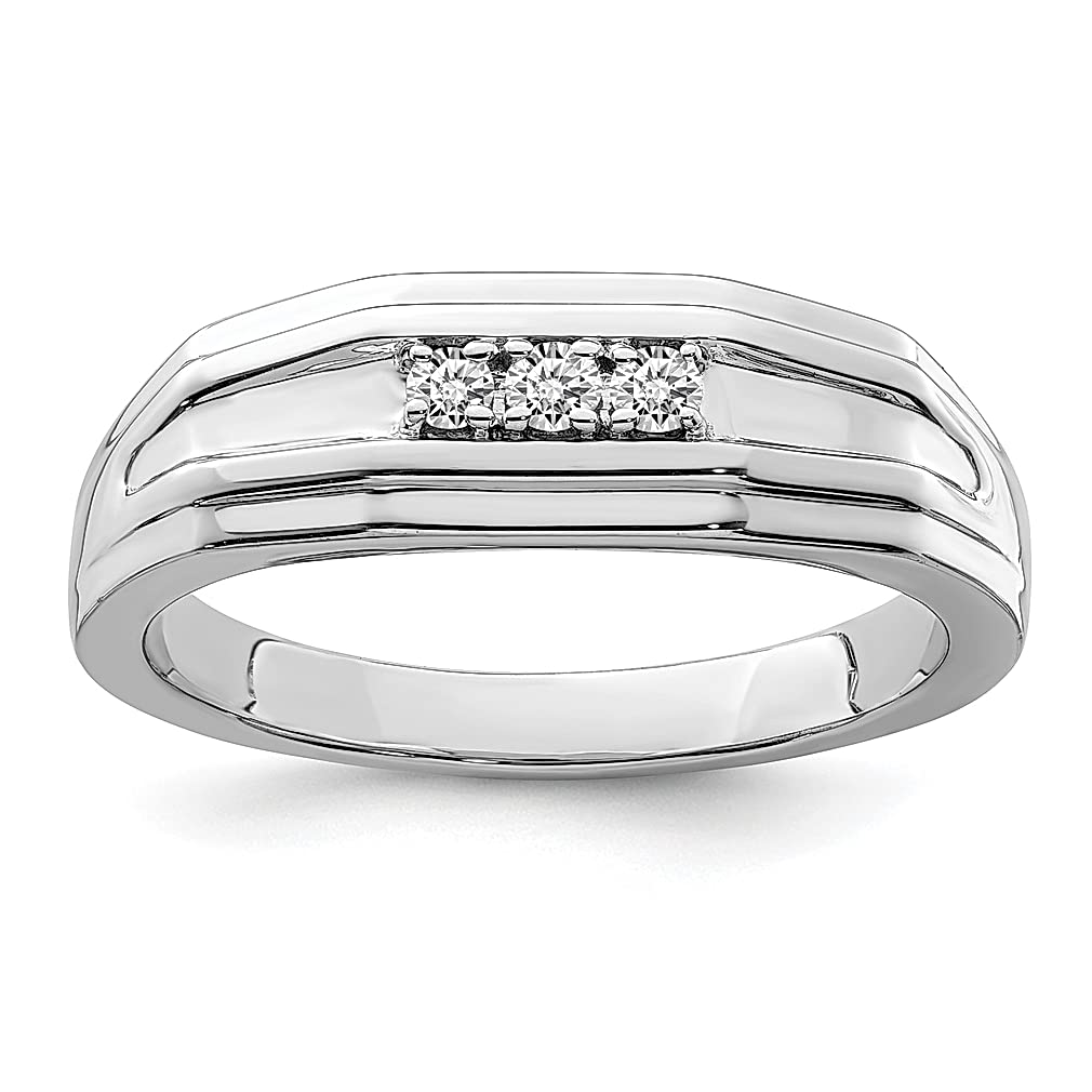 925 Sterling Silver Diamond Men's Ring - Elegant Fine Jewelry for Men, Gifts for Husband, Boyfriend, Dad | Perfect for Weddings, Anniversaries & Special Occasions