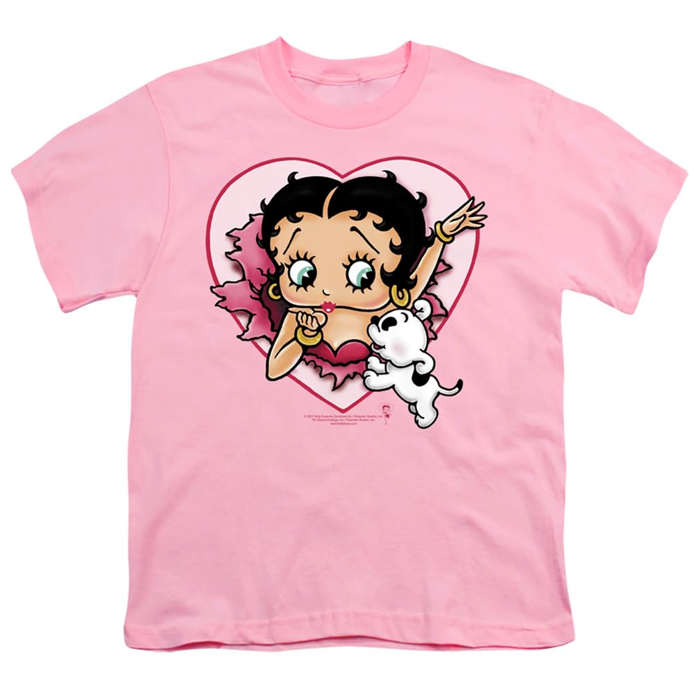 Betty Boop 'I Love Betty' Unisex Youth T-Shirt for Boys & Girls - Cute Cartoon Graphic Tee for Kids, School, Playdates & Family Outfits