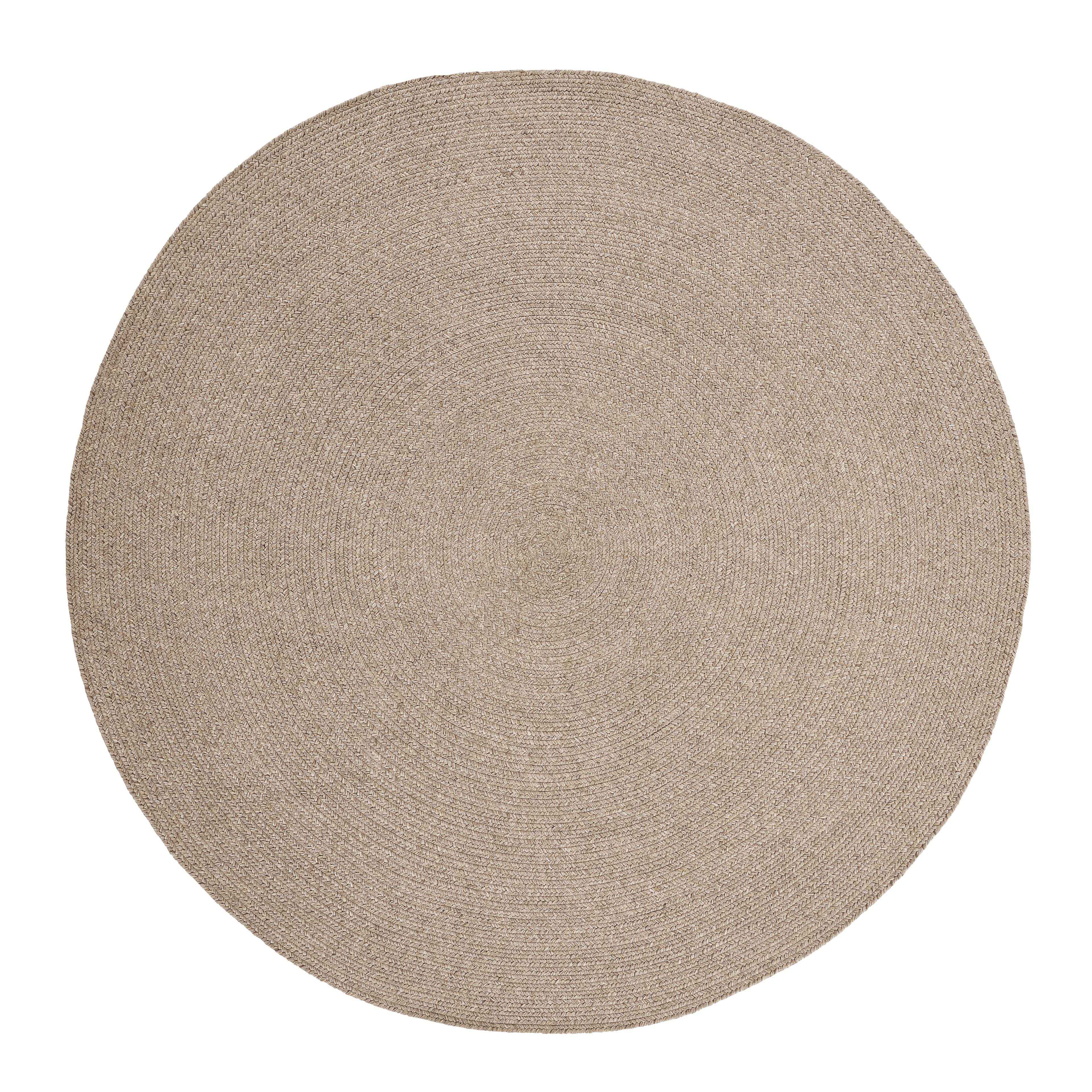 Bohemian Braided Round Area Rug - Indoor/Outdoor Solid Woven Carpet for Living Room, Bedroom, Patio & Garden Decor