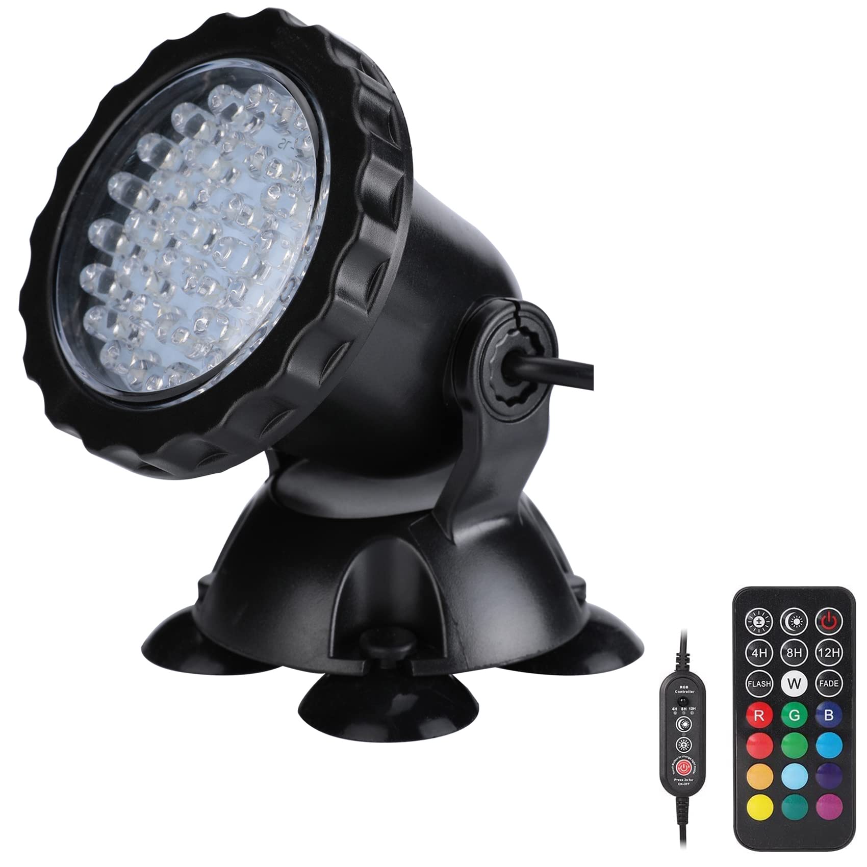 Submersible Pond Lights with Timer & Color Changing - Waterproof Underwater Fountain Spotlight for Pools, Fountains & Garden Decor