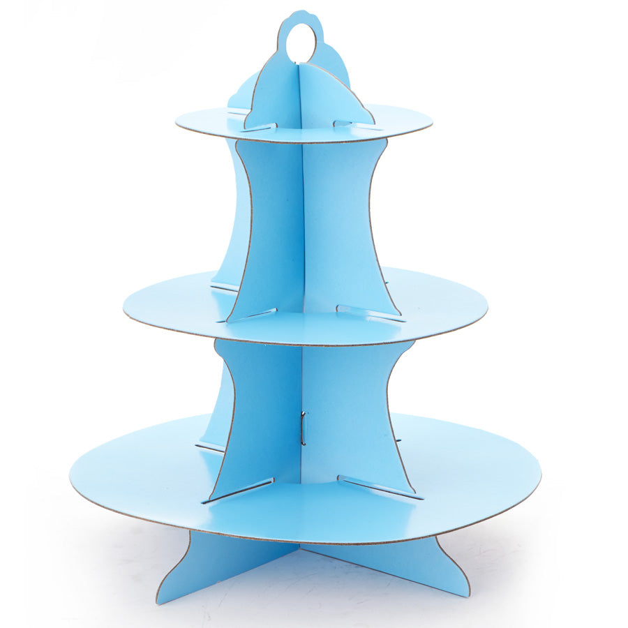 3-Tier Blue Cupcake Stand for Parties, Weddings & Events | Durable & Stylish Dessert Display for Baking & Decorating