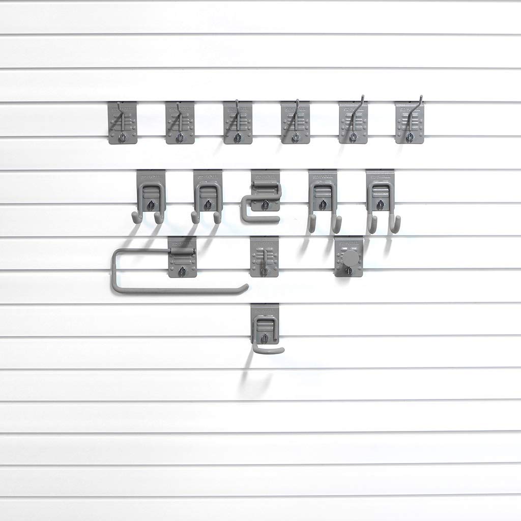 15-Piece Basic Hook Bundle - Slatwall Accessory Kit for Retail Stores & Home Organization (Wall Hooks, Display Hangers, Storage Solutions)
