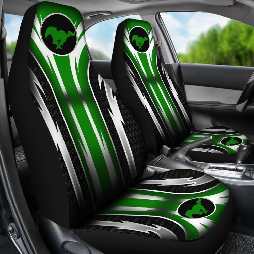 Premium 2-Piece Front Mustang Seat Covers in Green (Part #144627) - Perfect for Car Enthusiasts & Vehicle Protection