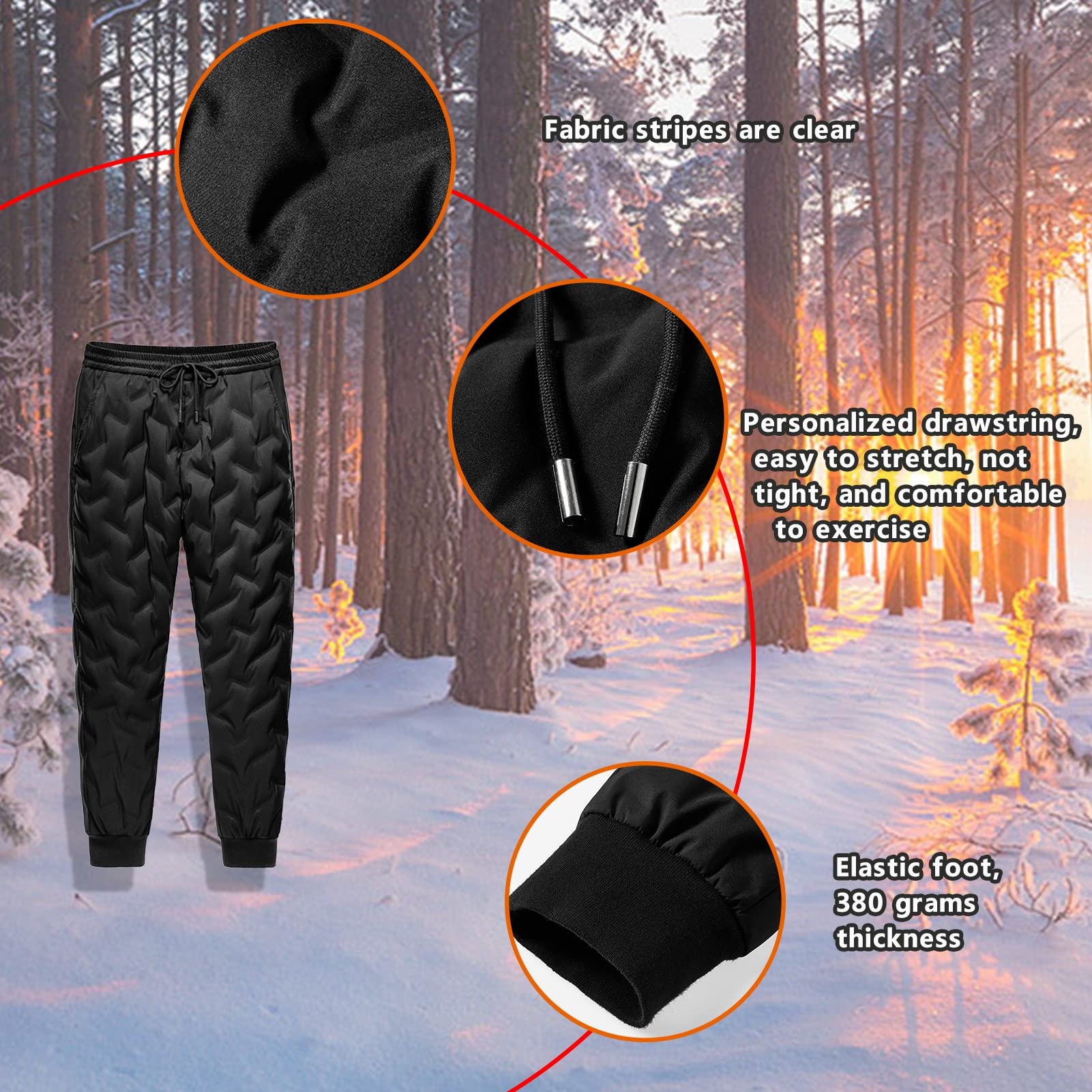 TDHLW Men's & Women's Waterproof Ski Pants - Insulated Winter Snow Pants with Windproof Technology for Skiing, Snowboarding & Outdoor Activities | Warm Down-Filled Snowsuit for Hiking & Cold Weather Adventures