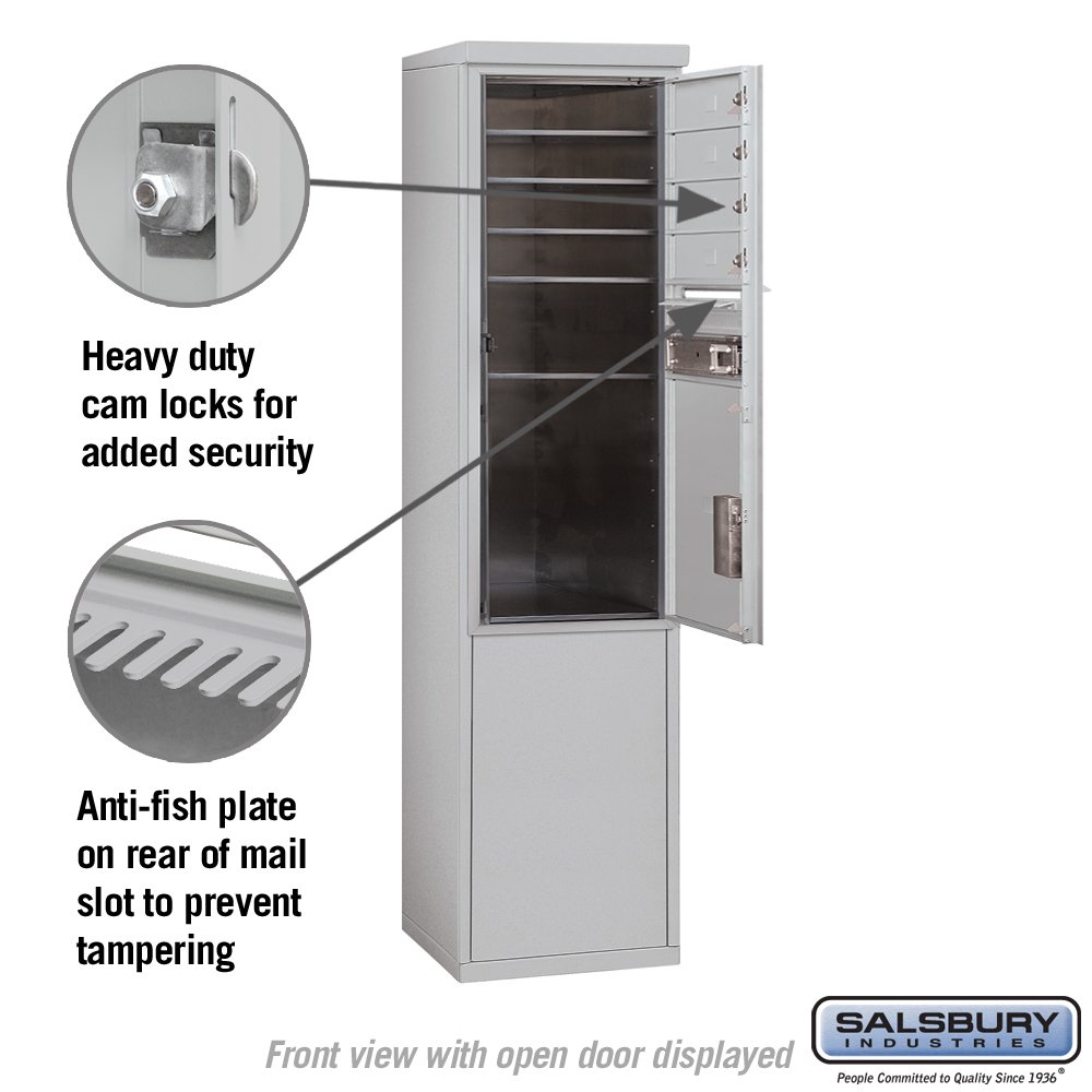 Salsbury Industries 3911S-04AFP Aluminum Free Standing Horizontal 4C Mailbox - Durable Outdoor Mailbox for Residential & Commercial Use