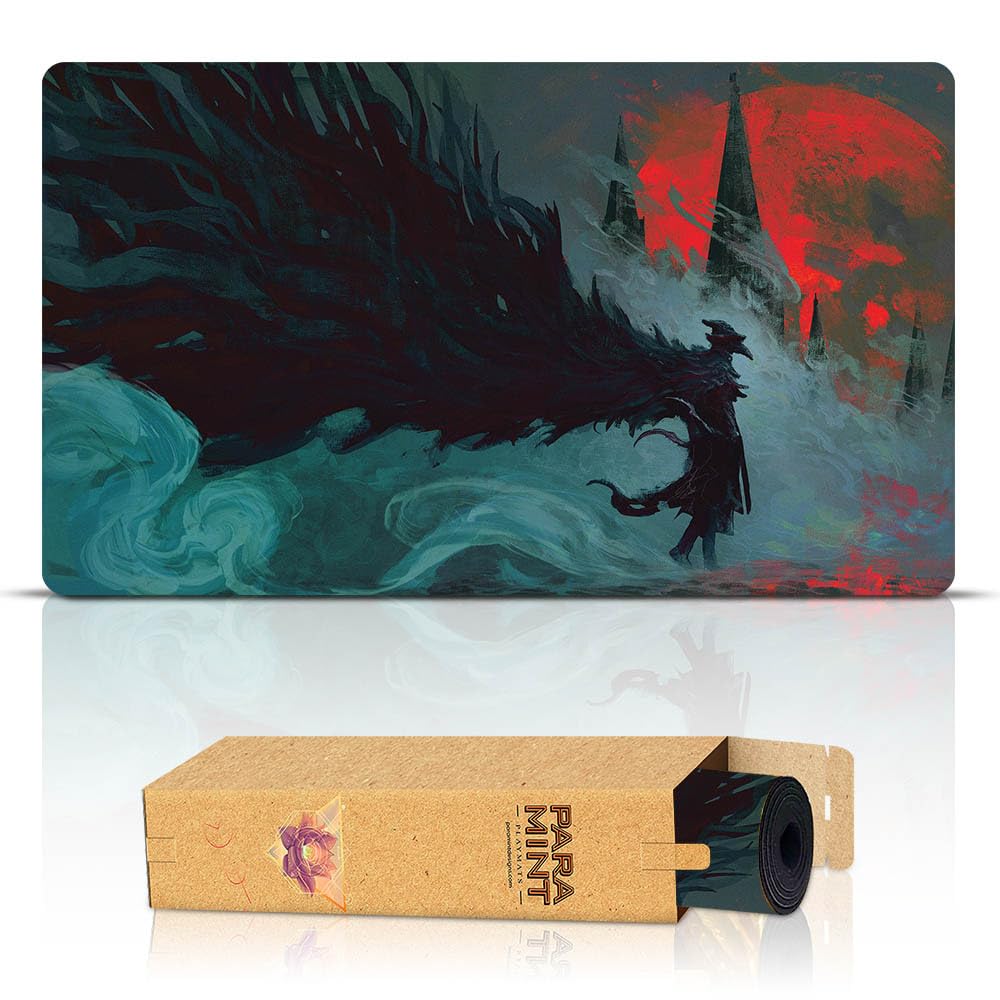 The Raven's Nightmare Stitched MTG Playmat by Anato Finnstark - Bloodborne Inspired Magic The Gathering Playmat for MTG, YuGiOh & TCG Games - Premium Original Art Gaming Mat for Card Game Enthusiasts & Collectors