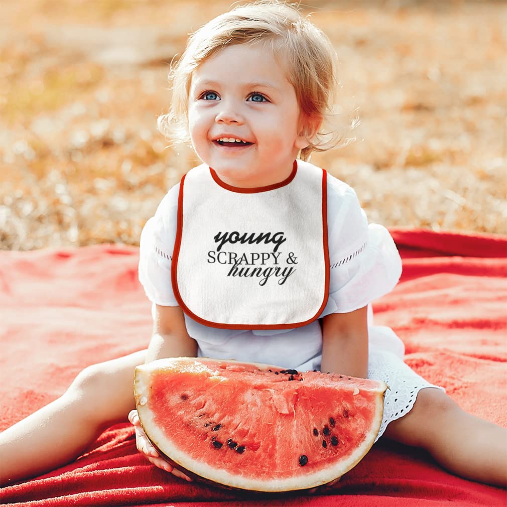 Soft Cotton Toddler & Baby Bibs with Burp Cloths - Silhouette Logo Design for Boys & Girls in White & Pink | Perfect for Feeding Time & Messy Play