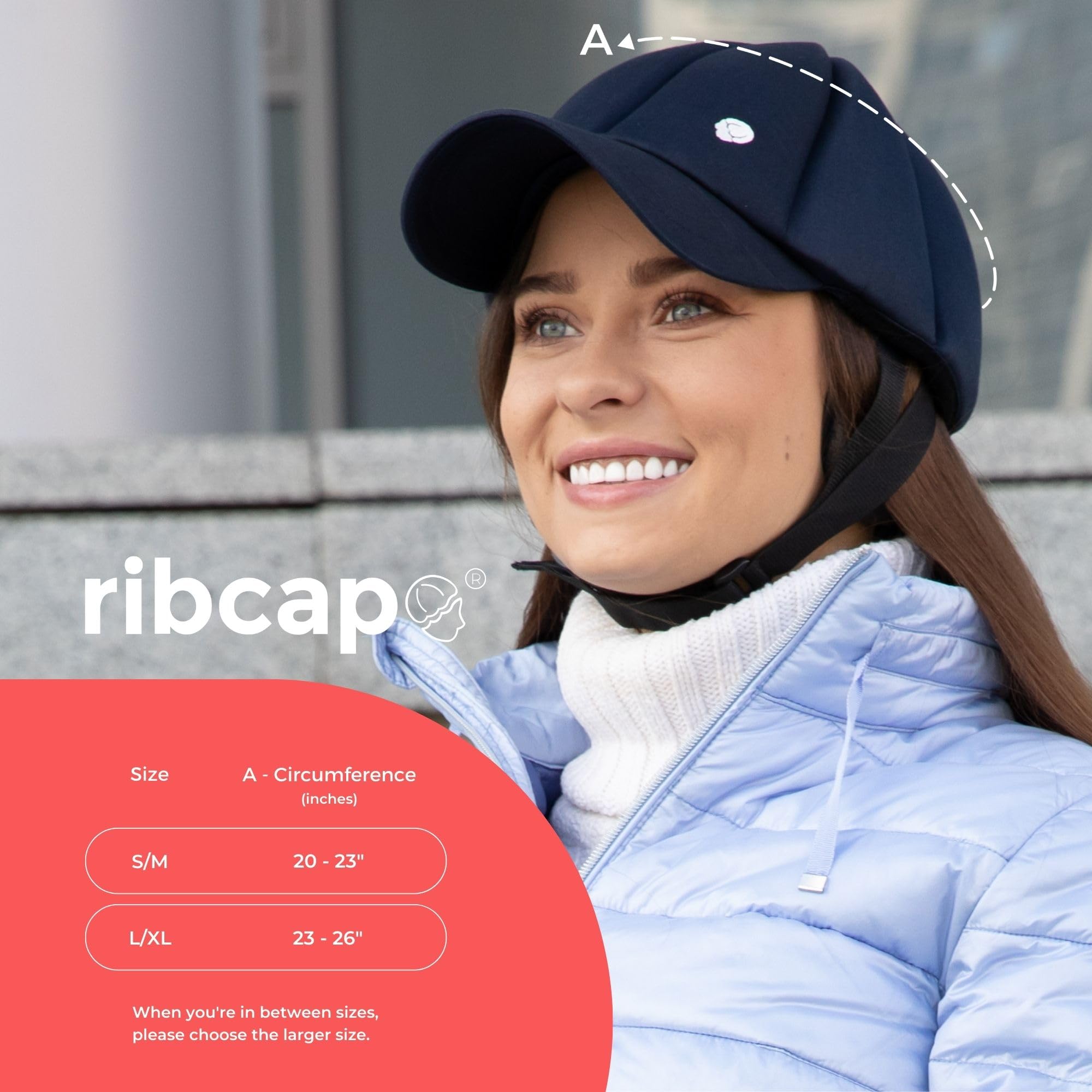 Ribcap Baseball Cap - Medical Grade Protective Helmet with Adjustable Chin Strap | Navy Blue | Size L-XL | Perfect for Chemotherapy, Radiation & Outdoor Activities