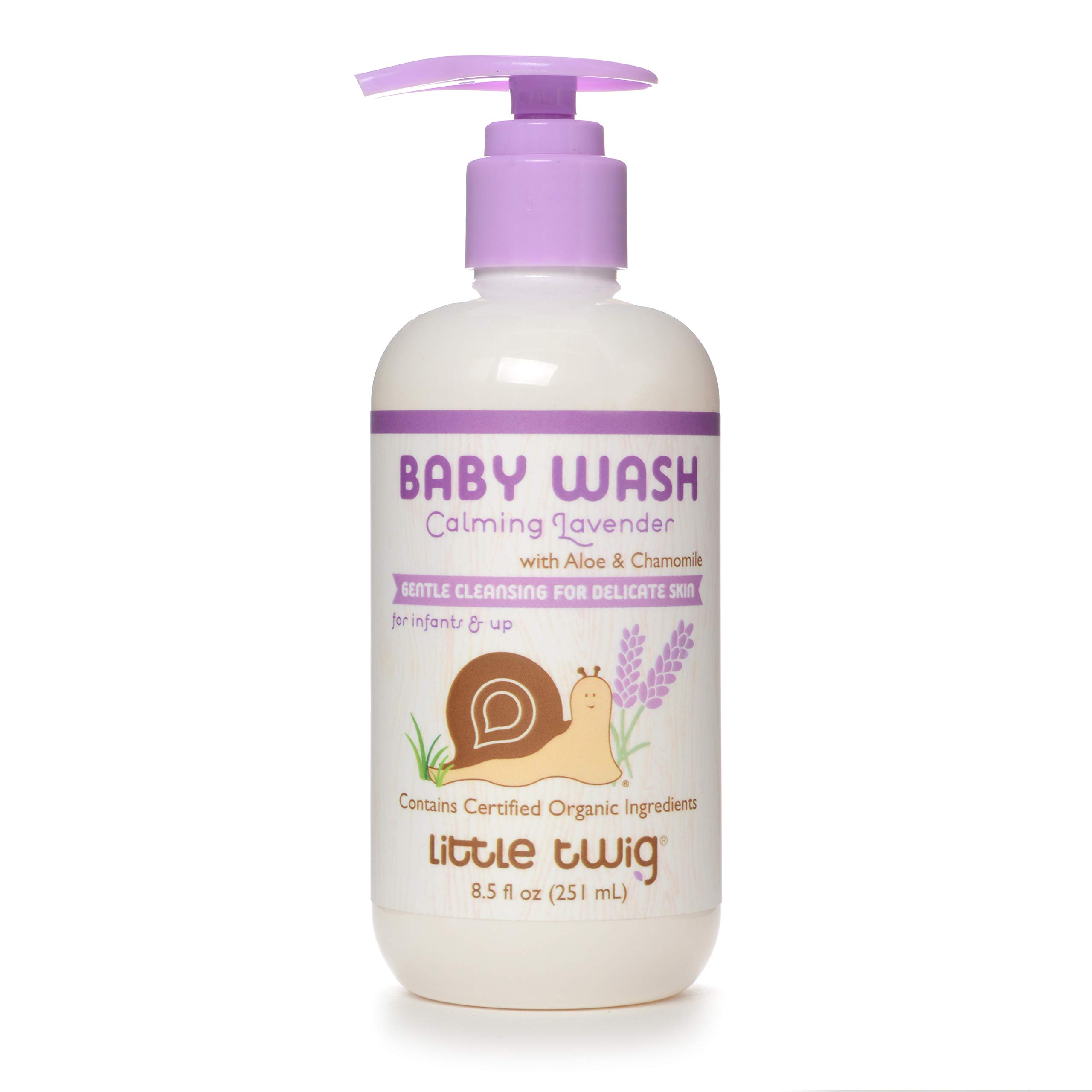 Little Twig Baby Wash - Natural Plant-Derived Formula with Lavender, 8.5 fl oz | Gentle & Hypoallergenic for Newborns & Sensitive Skin | Perfect for Bath Time & Baby Massage