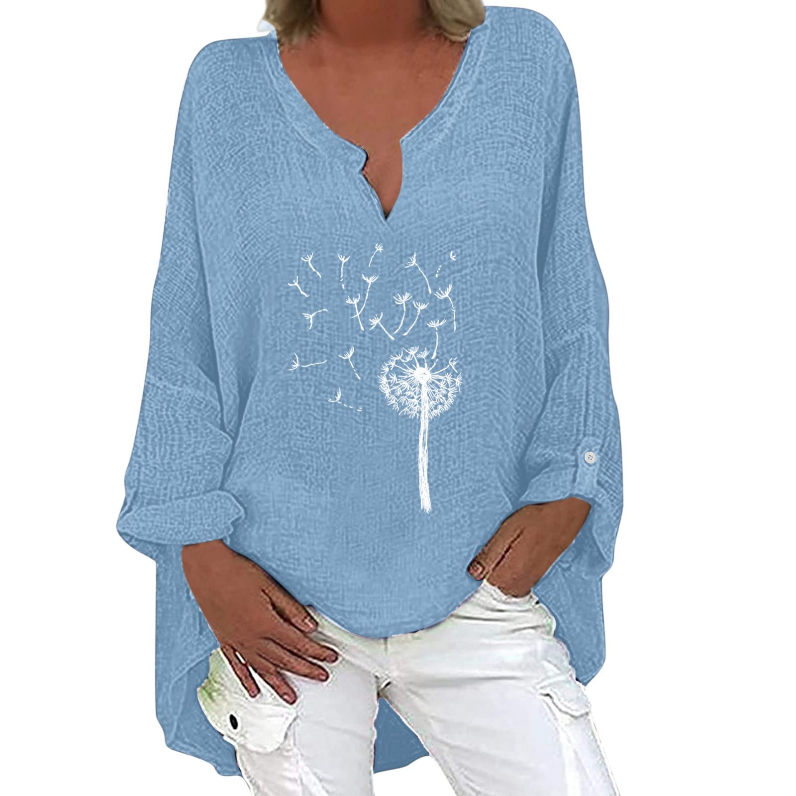Women's Casual Long Sleeve Crewneck T-Shirt - Summer & Fall Basic Tee Tunic Top - Perfect for Work, Travel and Everyday Wear