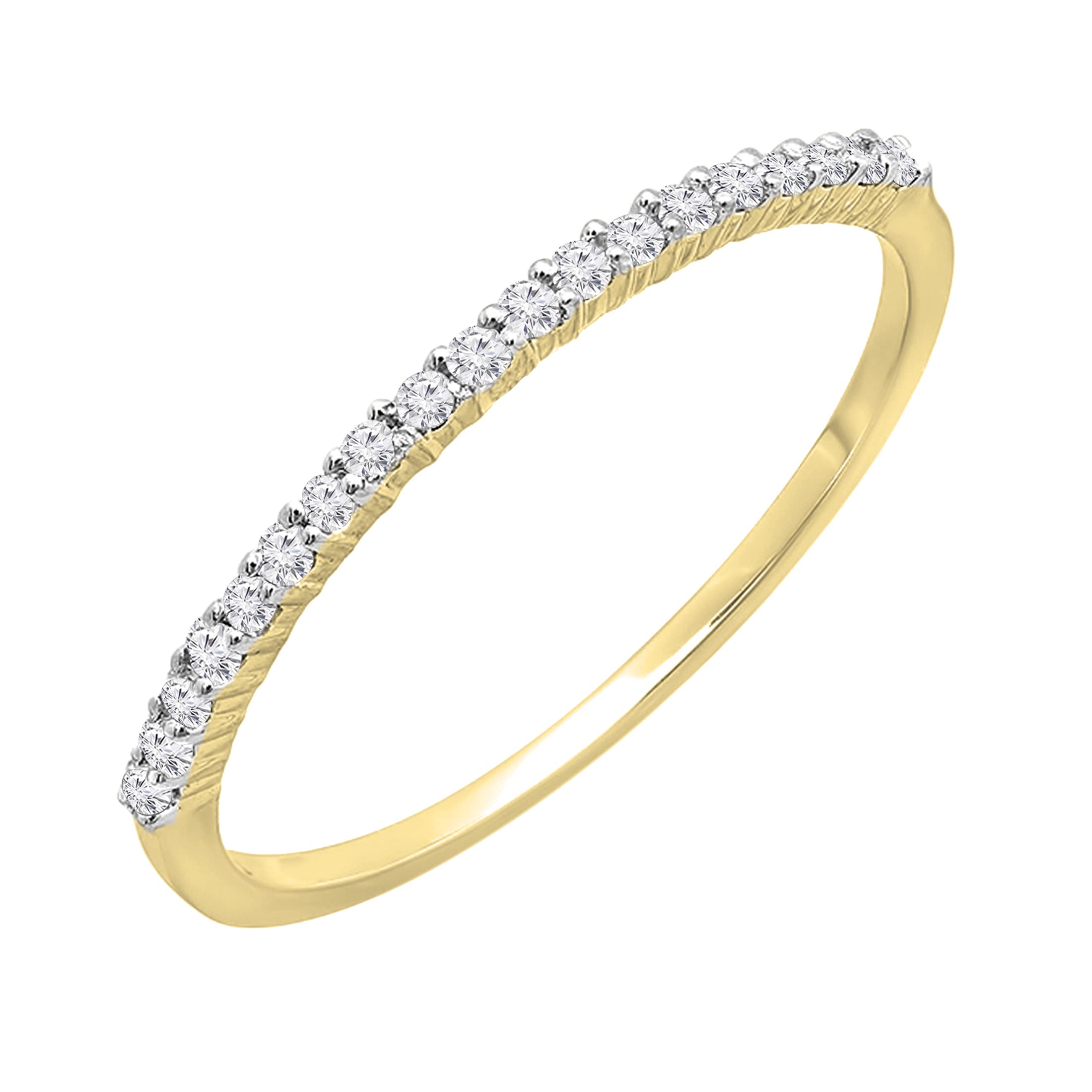 0.15 Cttw Round White Diamond Stackable Wedding Band for Women - 18K Solid Gold Minimalist Ring, Perfect for Engagement, Anniversary & Everyday Wear | Dazzlingrock Collection