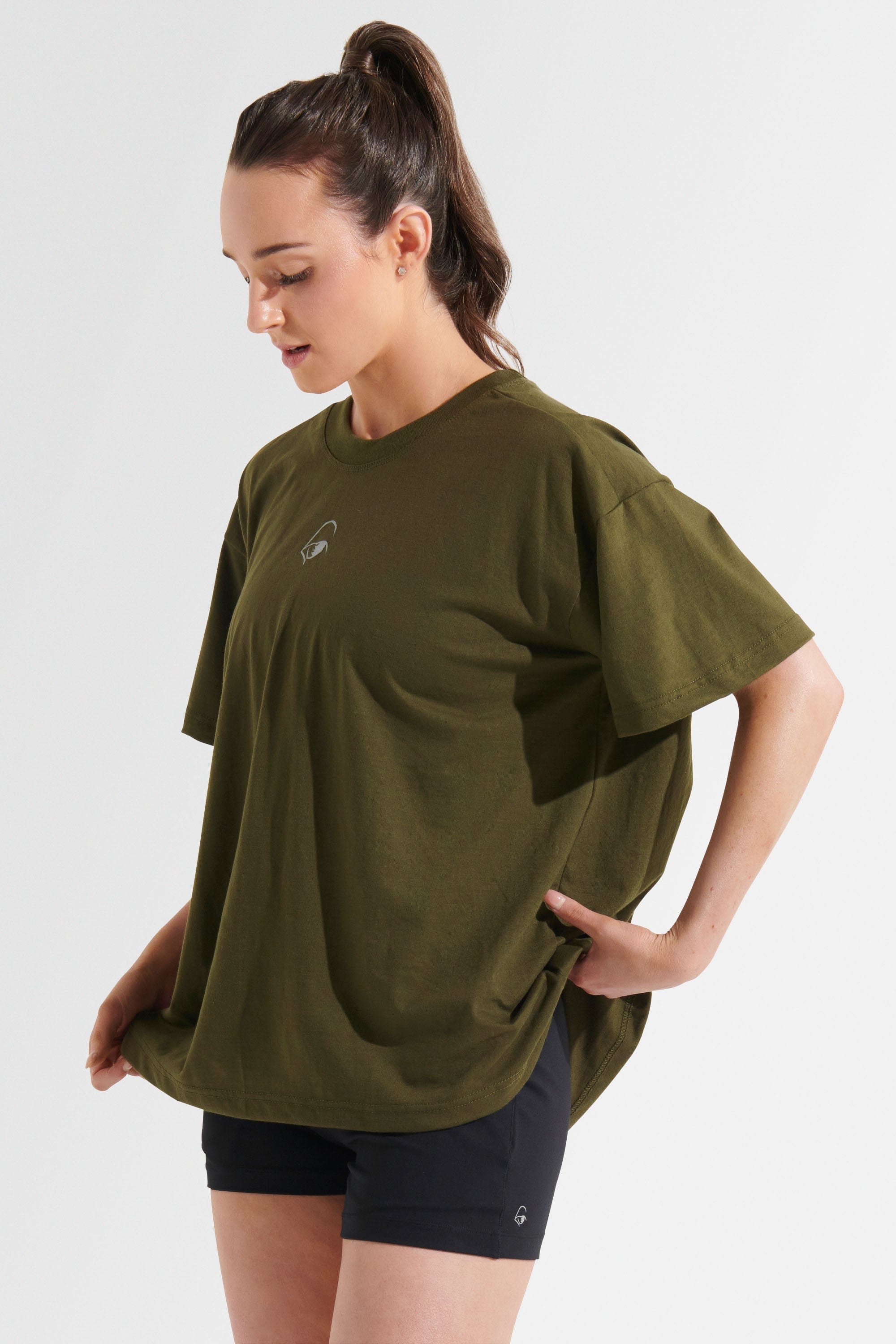 Adapt Oversized T-Shirt in Army Green | Comfortable Loose Fit Cotton Tee for Casual Wear & Street Style Outfits