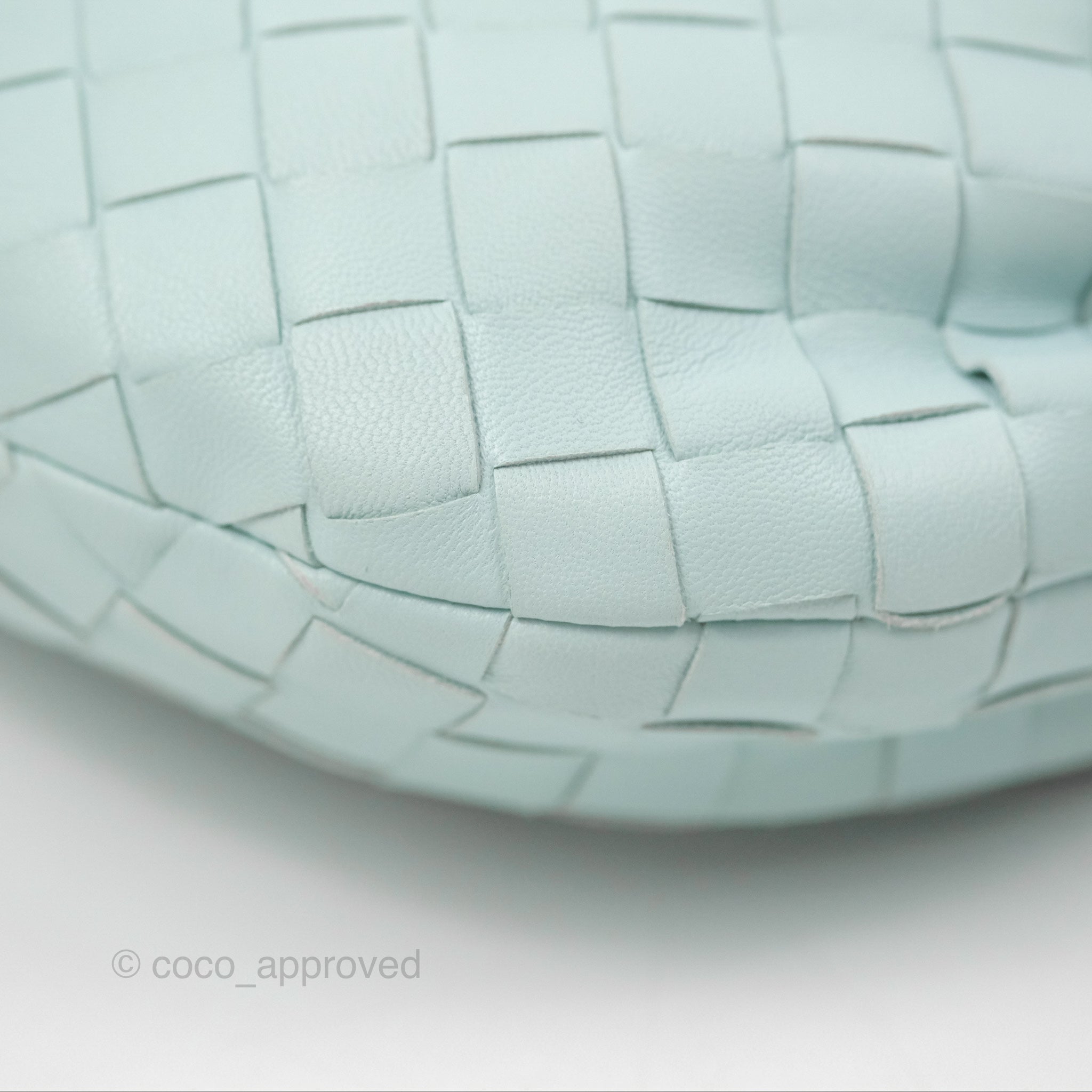 Bottega Veneta Mini Jodie Bag in Teal Washed Intrecciato Lambskin Leather - Luxury Crossbody Handbag for Women, Perfect for Date Night & Evening Events