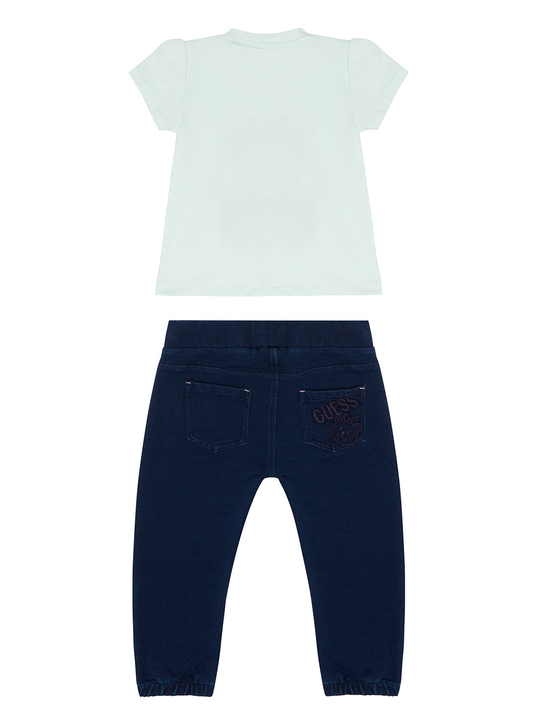 Bebe Blue T-Shirt and Denim Pants 2-Piece Set for Babies 0-12 Months - Soft Cotton Outfit for Casual Wear & Photo Shoots