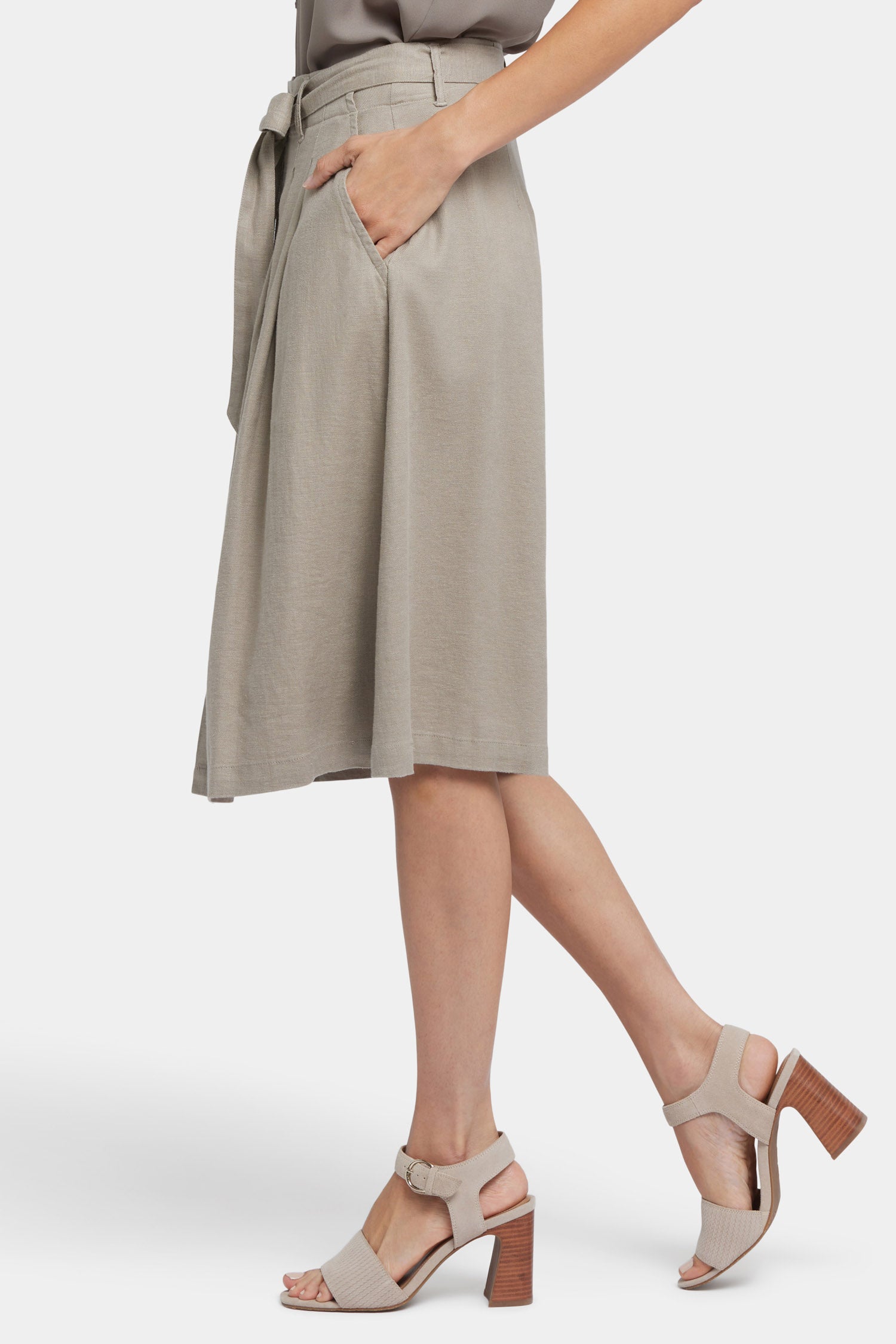 Stylish Button Front Midi Skirt for Women - Saddlewood Color | Perfect for Office Wear, Casual Outings & Date Nights