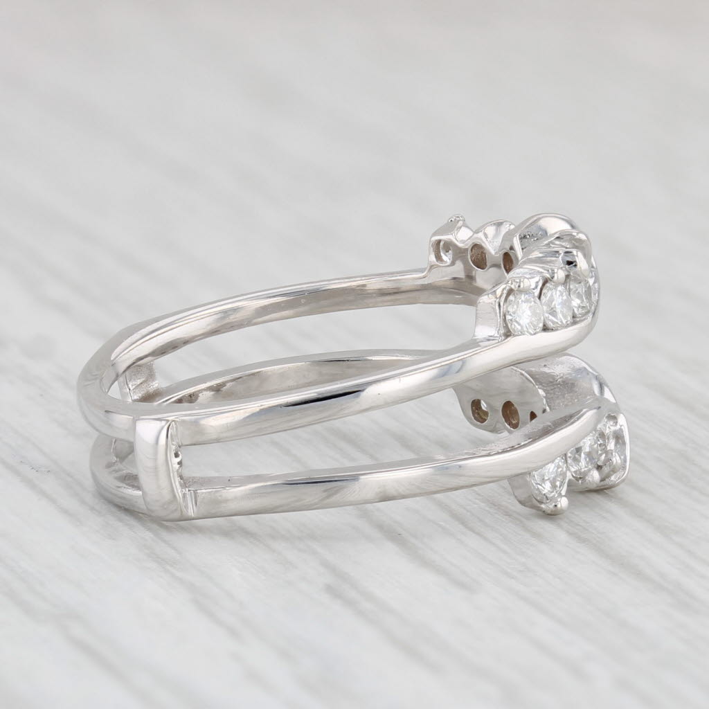0.36ctw Diamond Ring Enhancer Jacket - 14k White Gold Wedding Band Size 7.25 - Perfect for Bridal Stacking & Anniversary Gifts