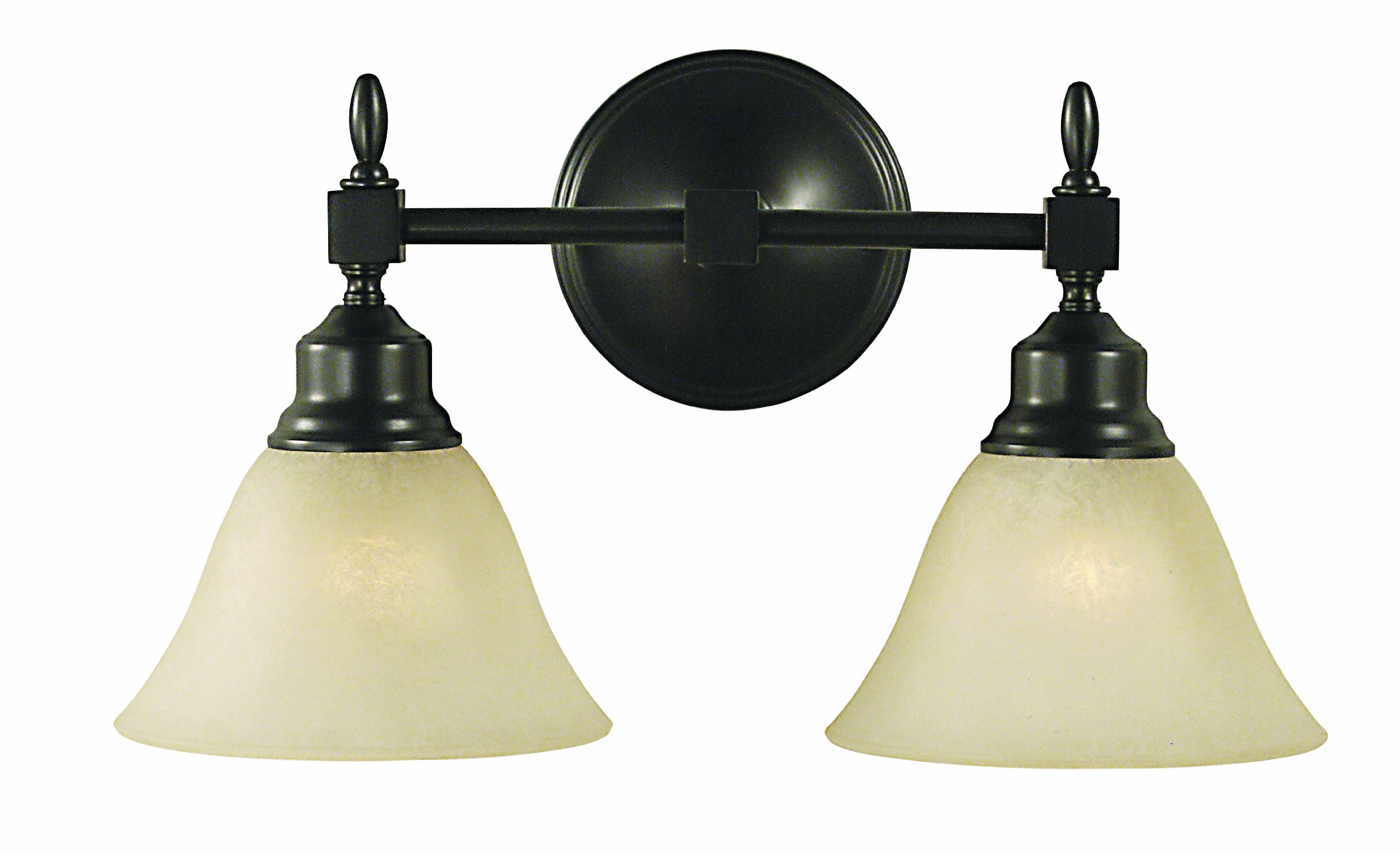 Taylor 2-Light Bathroom Vanity Light Fixture with Champagne Marble Glass Shades & Mahogany Bronze Finish - Perfect for Master Bath, Powder Room, and Dressing Area Lighting