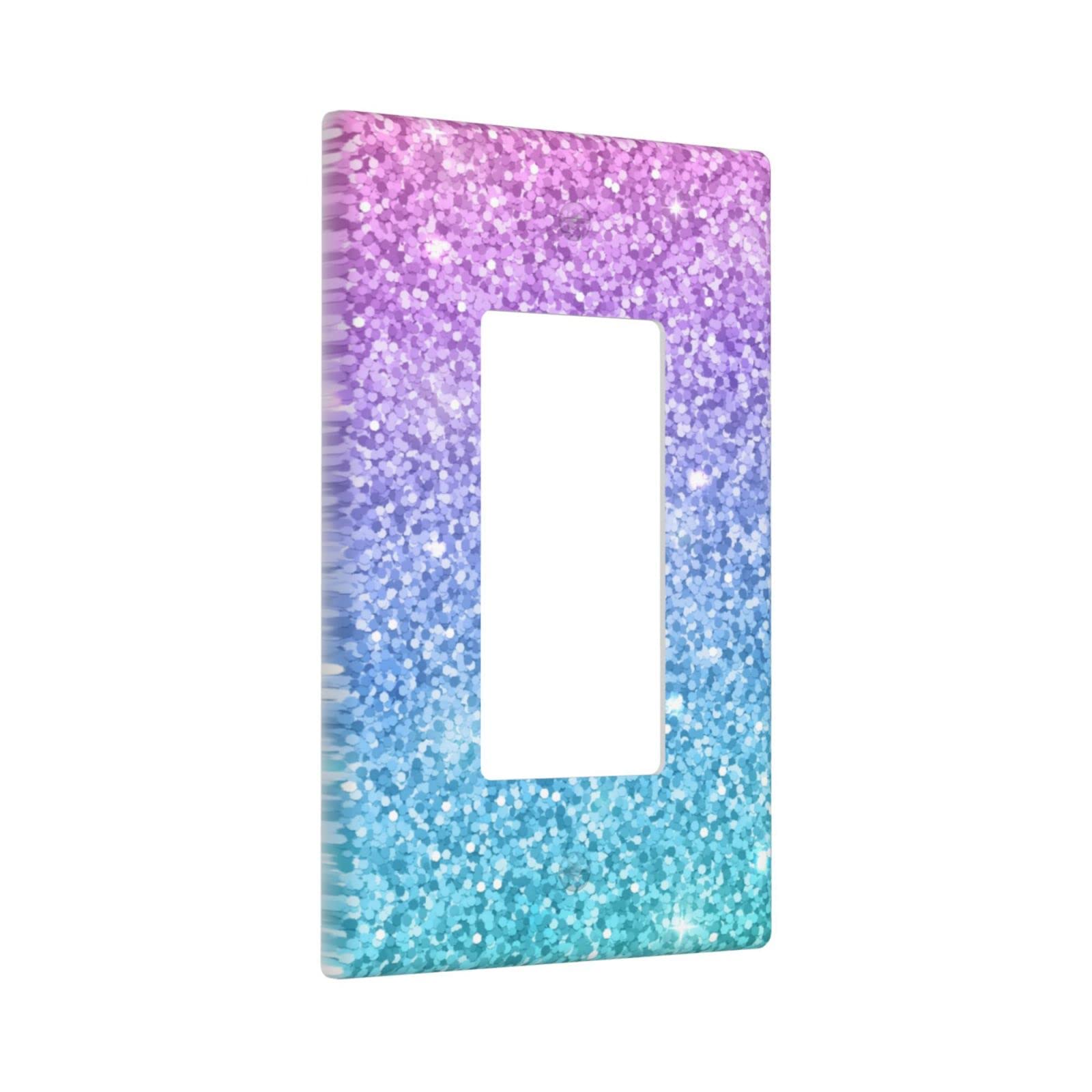 Pink and Blue Light Switch Cover - 1-Gang Wall Plate (1 Pack) - Decorative Electrical Outlet Cover for Bedroom, Living Room, and Home Decor