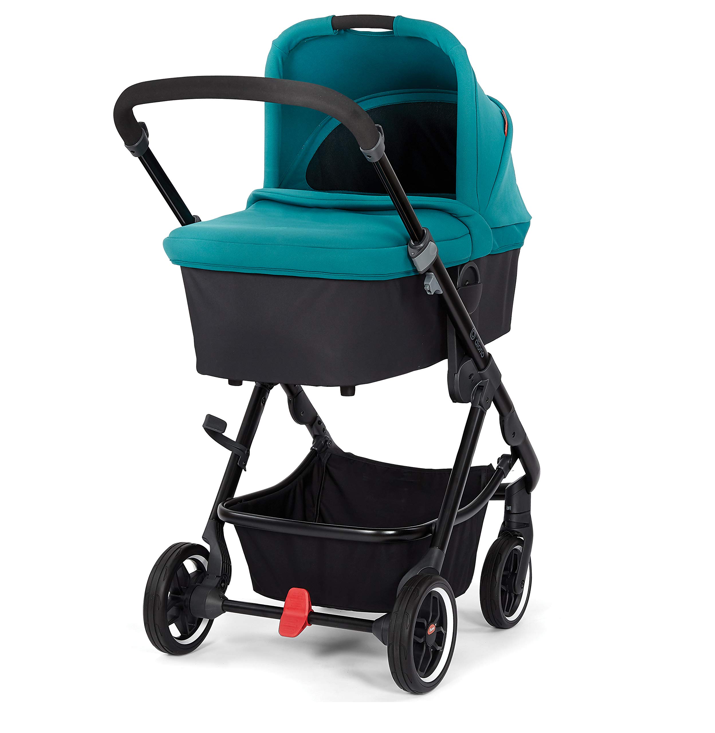Diono Excurze Newborn Baby Stroller Bassinet with Breathable Mattress - Lightweight Infant Carrycot for Safe & Comfortable Sleeping (0-6 Months) - Blue Turquoise | Perfect for Travel, Walks & Outdoor Adventures