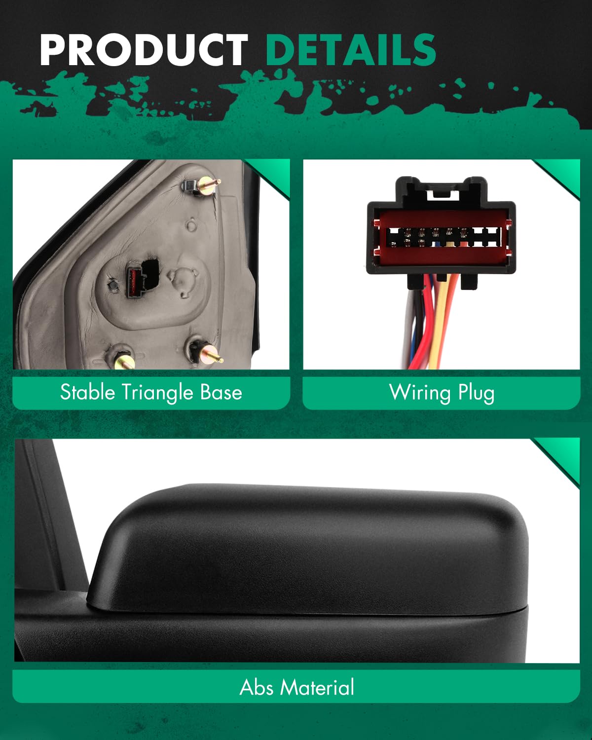 SCITOO Power-Adjusted Heated Towing Mirrors with Turn Signal & Puddle Light - Compatible with 2004-2014 Ford F-150 - Perfect for Towing, Off-Roading & Night Driving
