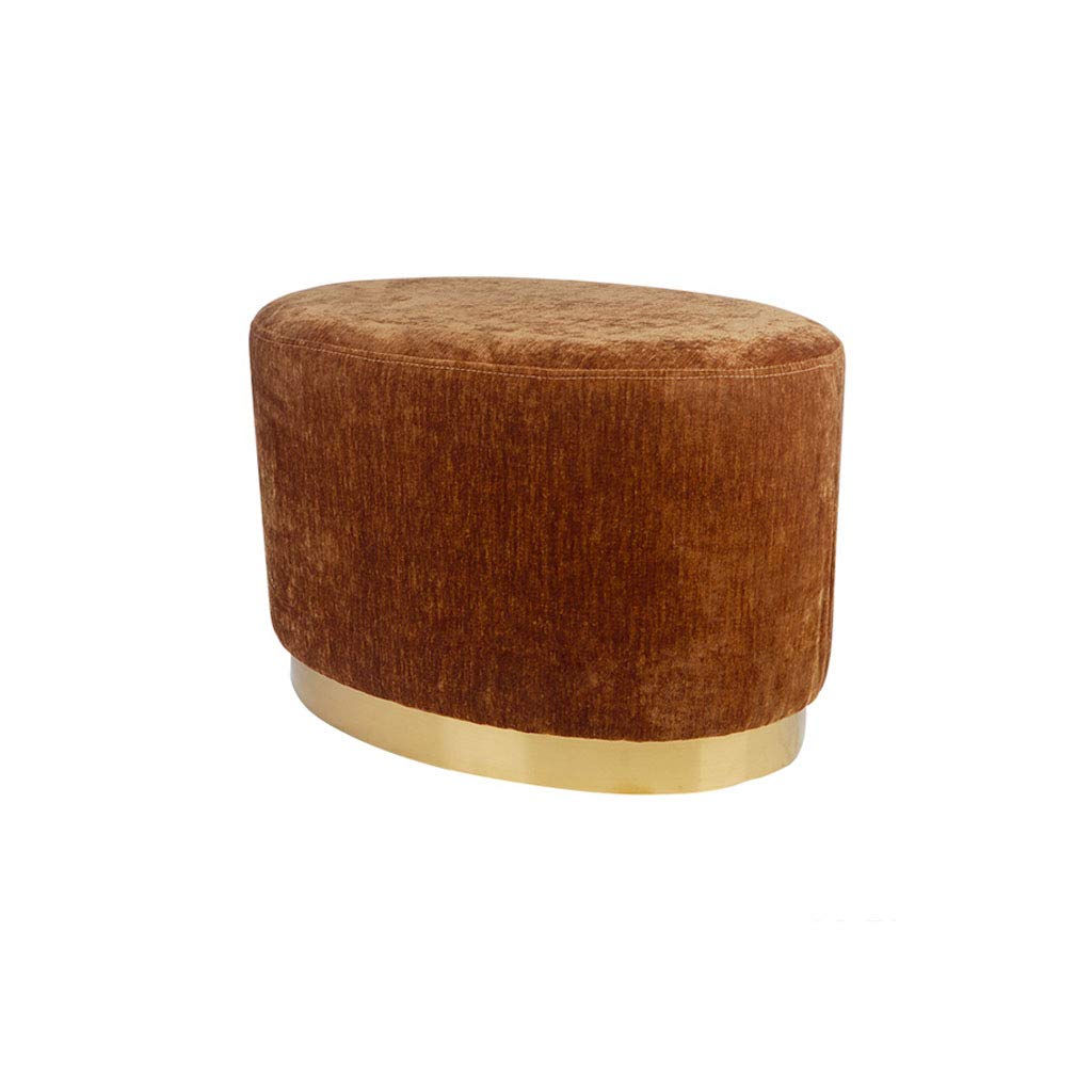 Luxury Square Wooden Footstool Ottoman Pouffe - Upholstered Fabric Cover with Removable Flannel Cushion - Brown - Perfect for Living Room, Bedroom & Home Decor